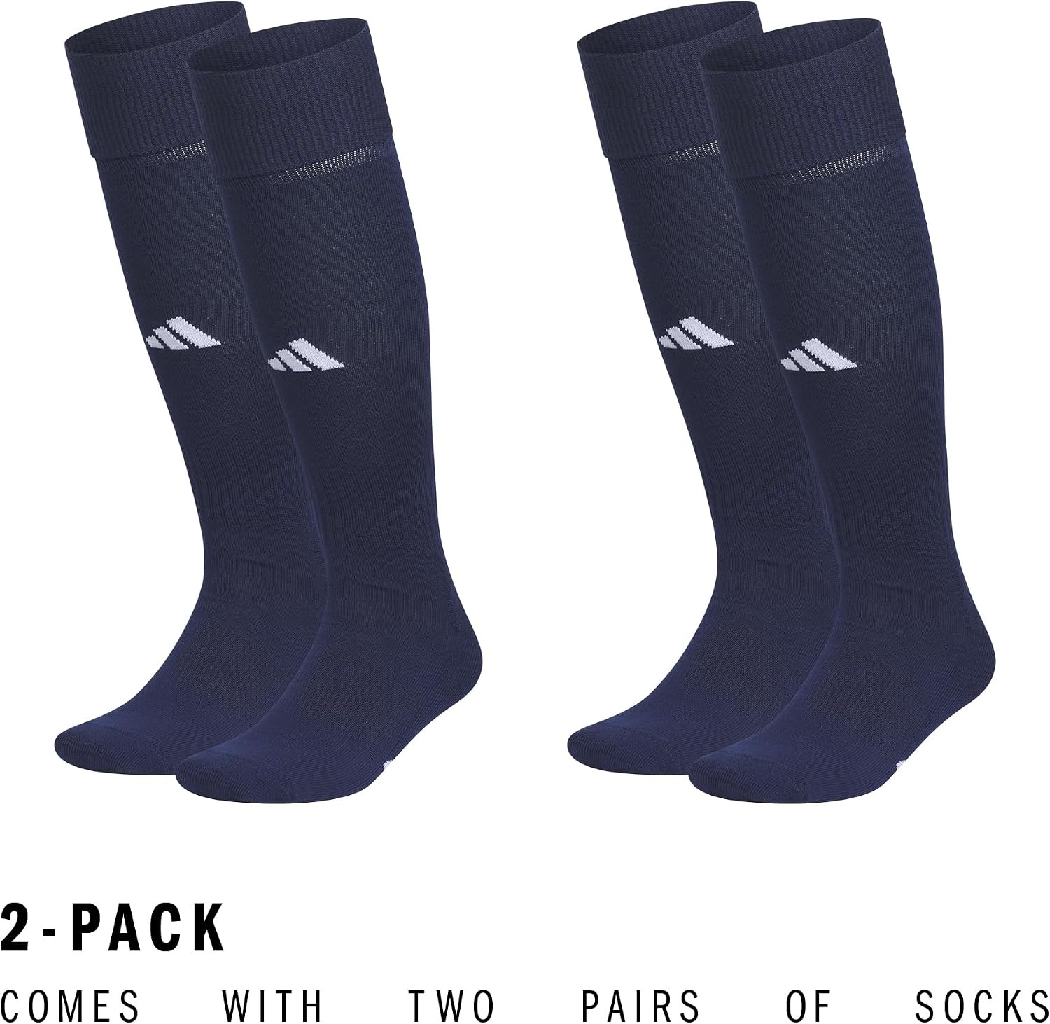image:imageadidas Rivalry OvertheCalf Soccer Socks 2 Pairs Unisex 2Pack Cushioned Impact Zones Arch amp Ankle Support Secure Compression OverTheCalf Fit Game amp Practice ReadyTeam Navy Blue 2White2