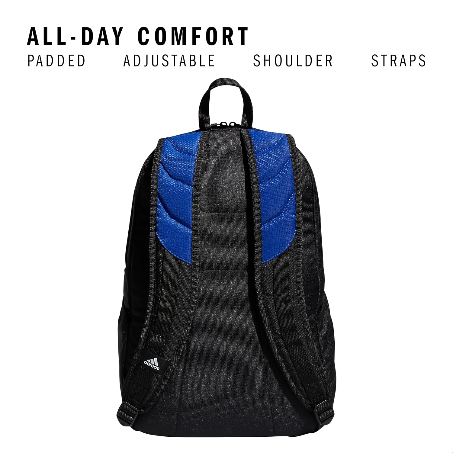 image:imageadidas Stadium Soccer Backpack 36L Padded Laptop Sleeve Holds A Size 5 Ball Vented Gear Pocket Stays Dry On Wet Fields School Gym amp Travel ReadyTeam Royal Blue3