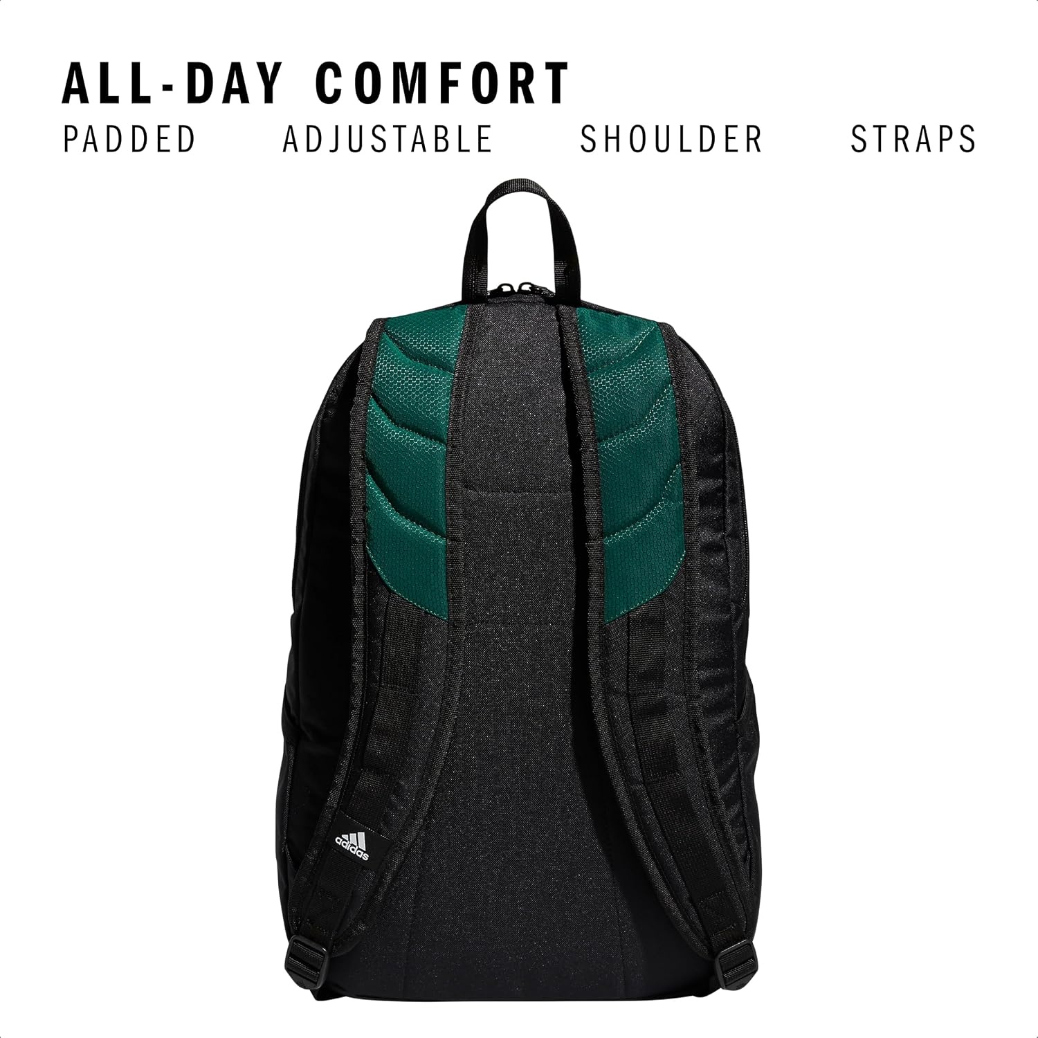 image:imageadidas Stadium Soccer Backpack 36L Padded Laptop Sleeve Holds A Size 5 Ball Vented Gear Pocket Stays Dry On Wet Fields School Gym amp Travel ReadyTeam Dark Green3