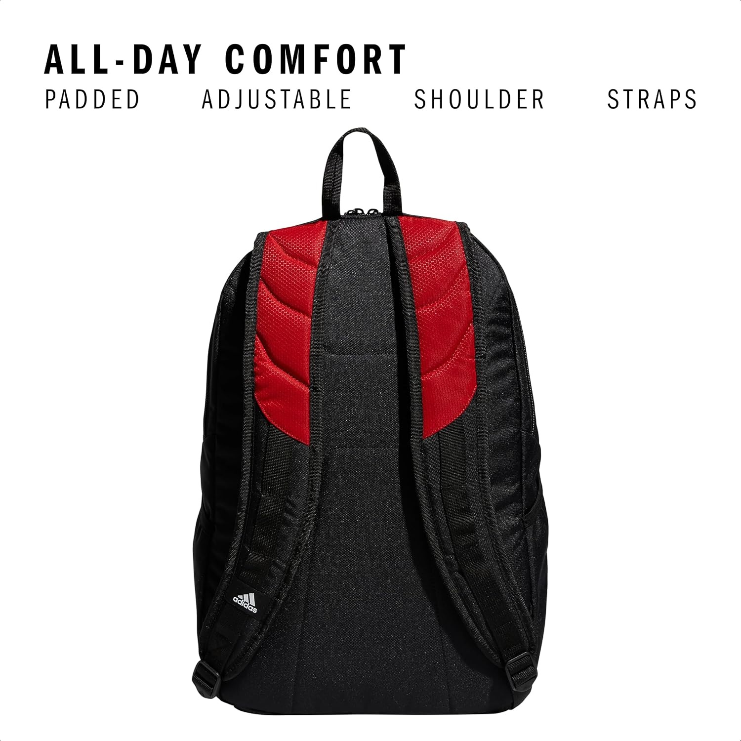 image:imageadidas Stadium Soccer Backpack 36L Padded Laptop Sleeve Holds A Size 5 Ball Vented Gear Pocket Stays Dry On Wet Fields School Gym amp Travel ReadyTeam Power Red3