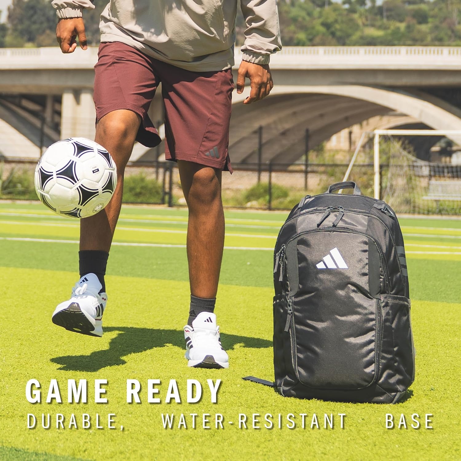 image:imageadidas Stadium Soccer Backpack 36L Padded Laptop Sleeve Holds A Size 5 Ball Vented Gear Pocket Stays Dry On Wet Fields School Gym amp Travel ReadyTeam Dark Green3