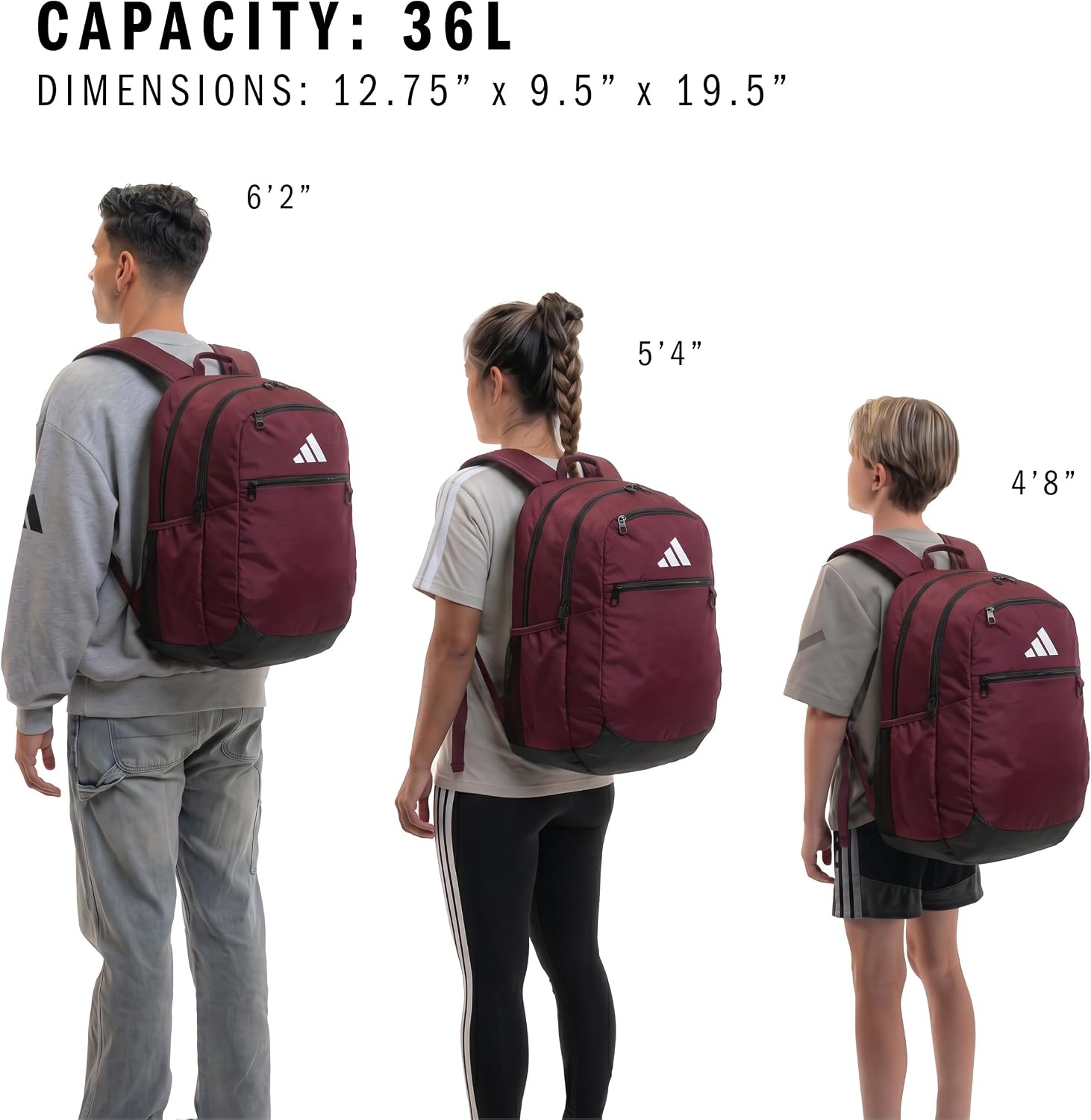 image:imageadidas Striker 3 Team Sports Backpack Daypack for Sports Gym Travel 36L Royal Blue OSFAMaroon