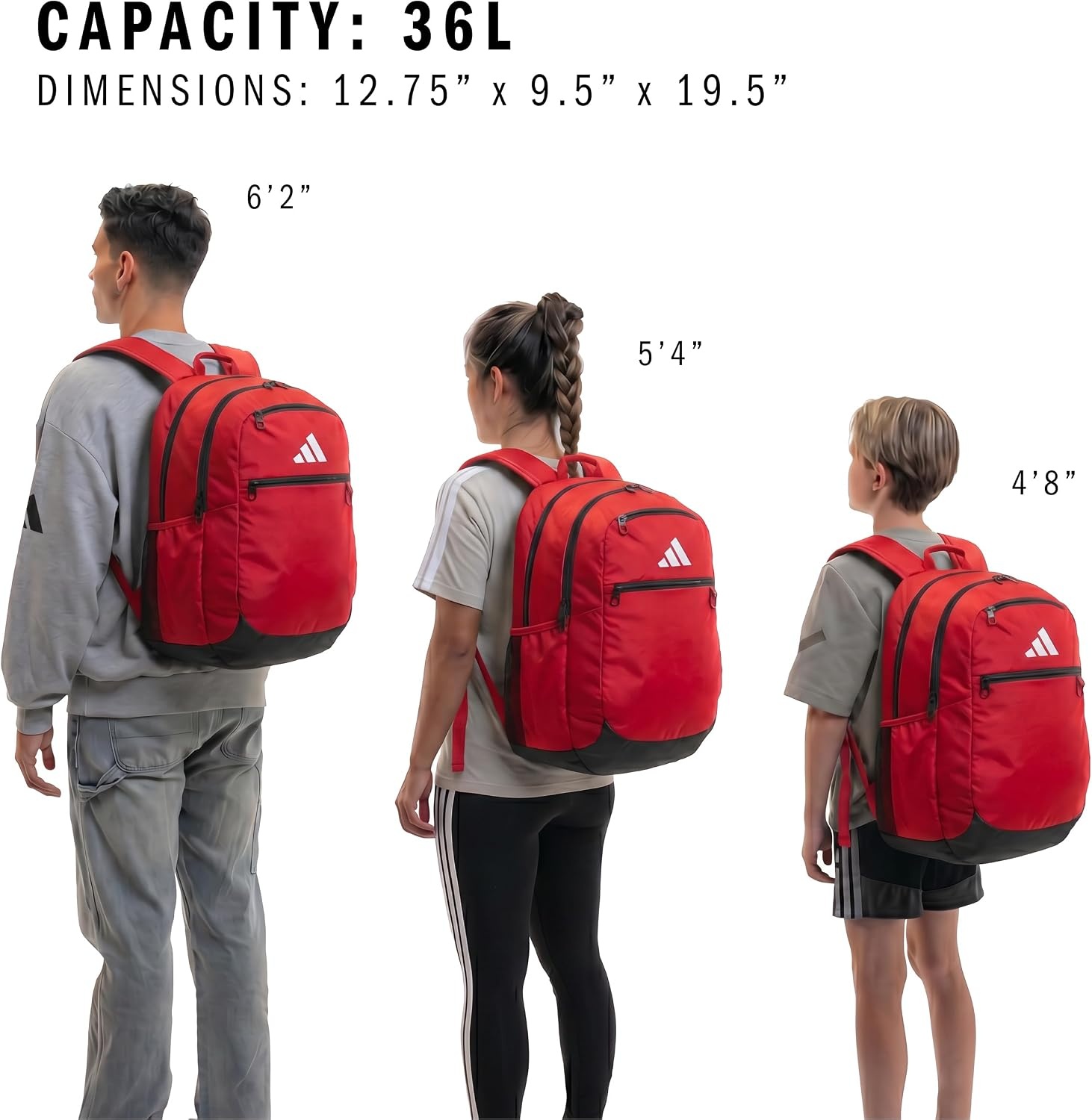 image:imageadidas Striker 3 Team Sports Backpack Daypack for Sports Gym Travel 36L Royal Blue OSFAPower Red