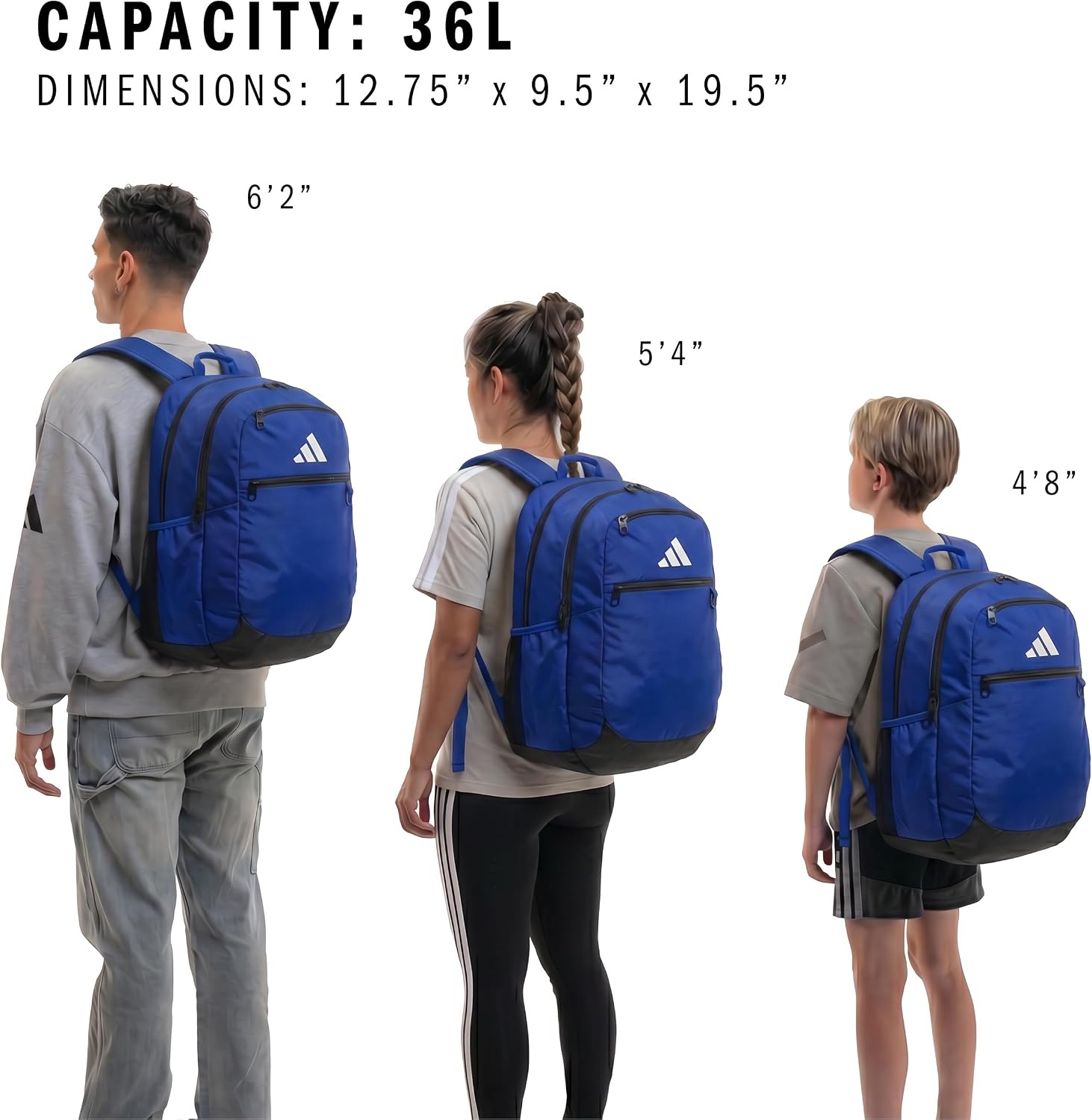image:imageadidas Striker 3 Team Sports Backpack Daypack for Sports Gym Travel 36L Royal Blue OSFARoyal Blue