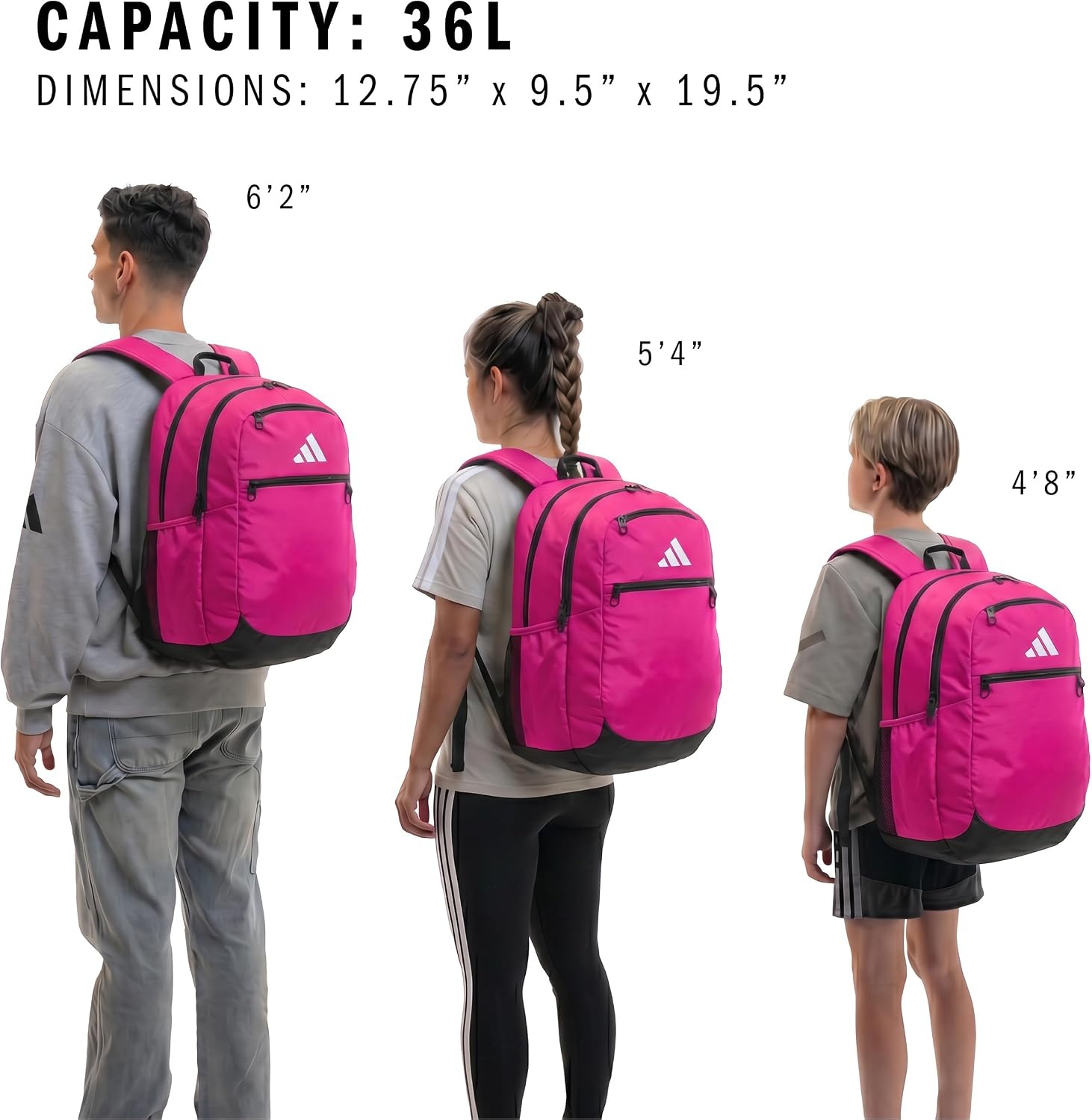 image:imageadidas Striker 3 Team Sports Backpack Daypack for Sports Gym Travel 36L Royal Blue OSFAShock Pink