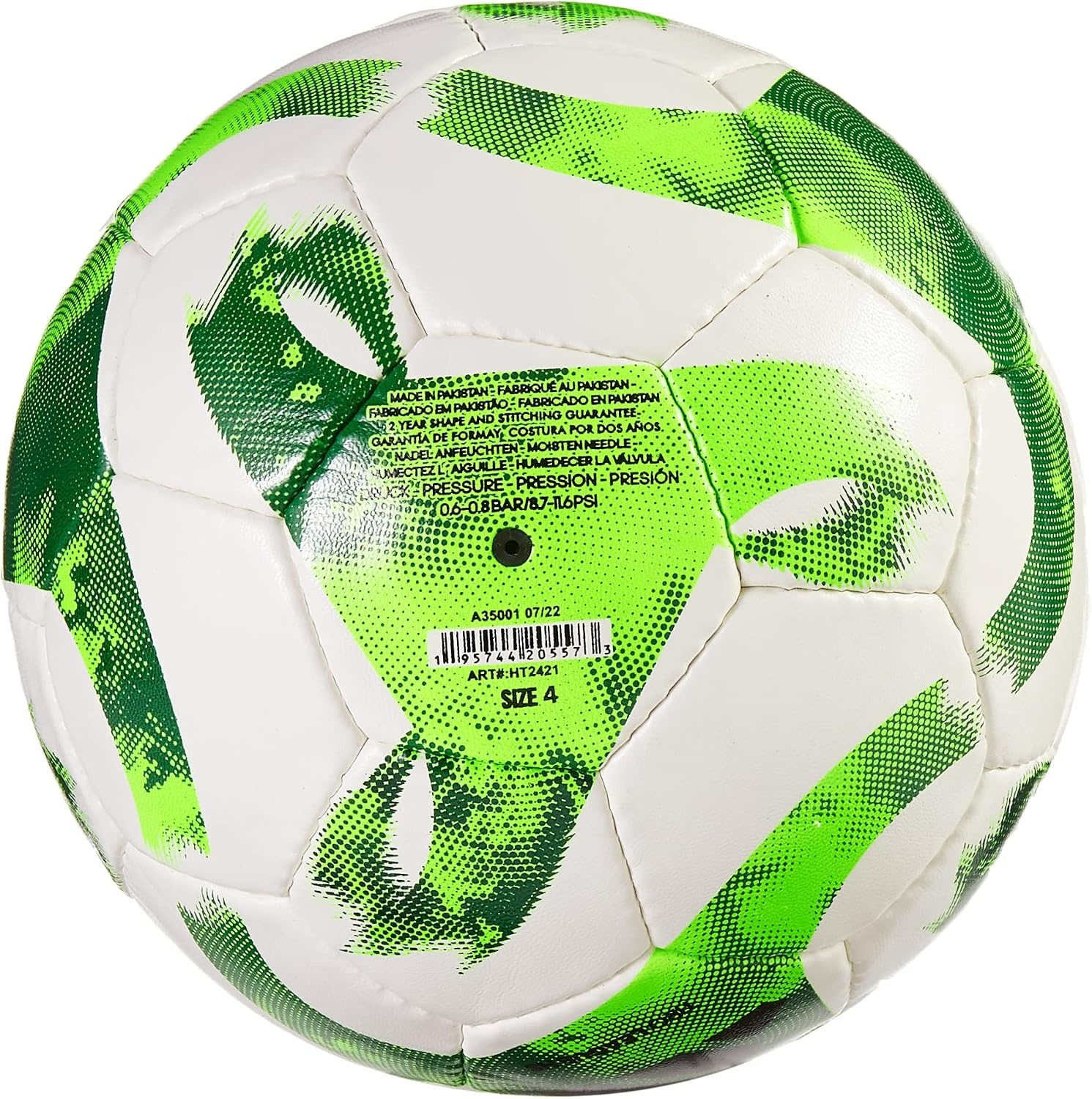 image:imageadidas Tiro Soccer BallWhiteTeam GreenTeam Solar GreenBlackMatch