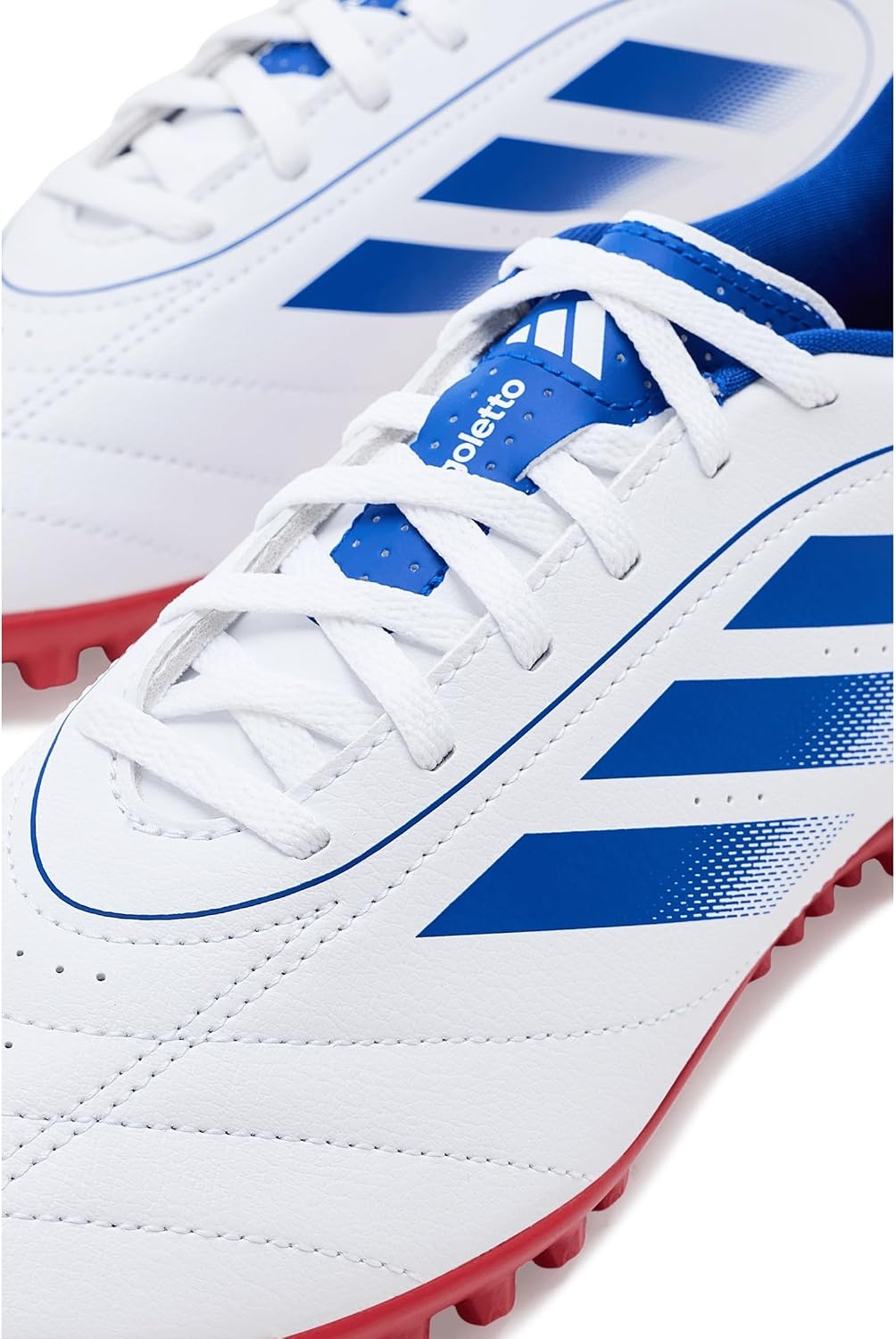 image:imageadidas Unisex Adult Goletto IX Turf Soccer Shoes Soccer ShoesWhiteTeam Royal BlueBetter Scarlet