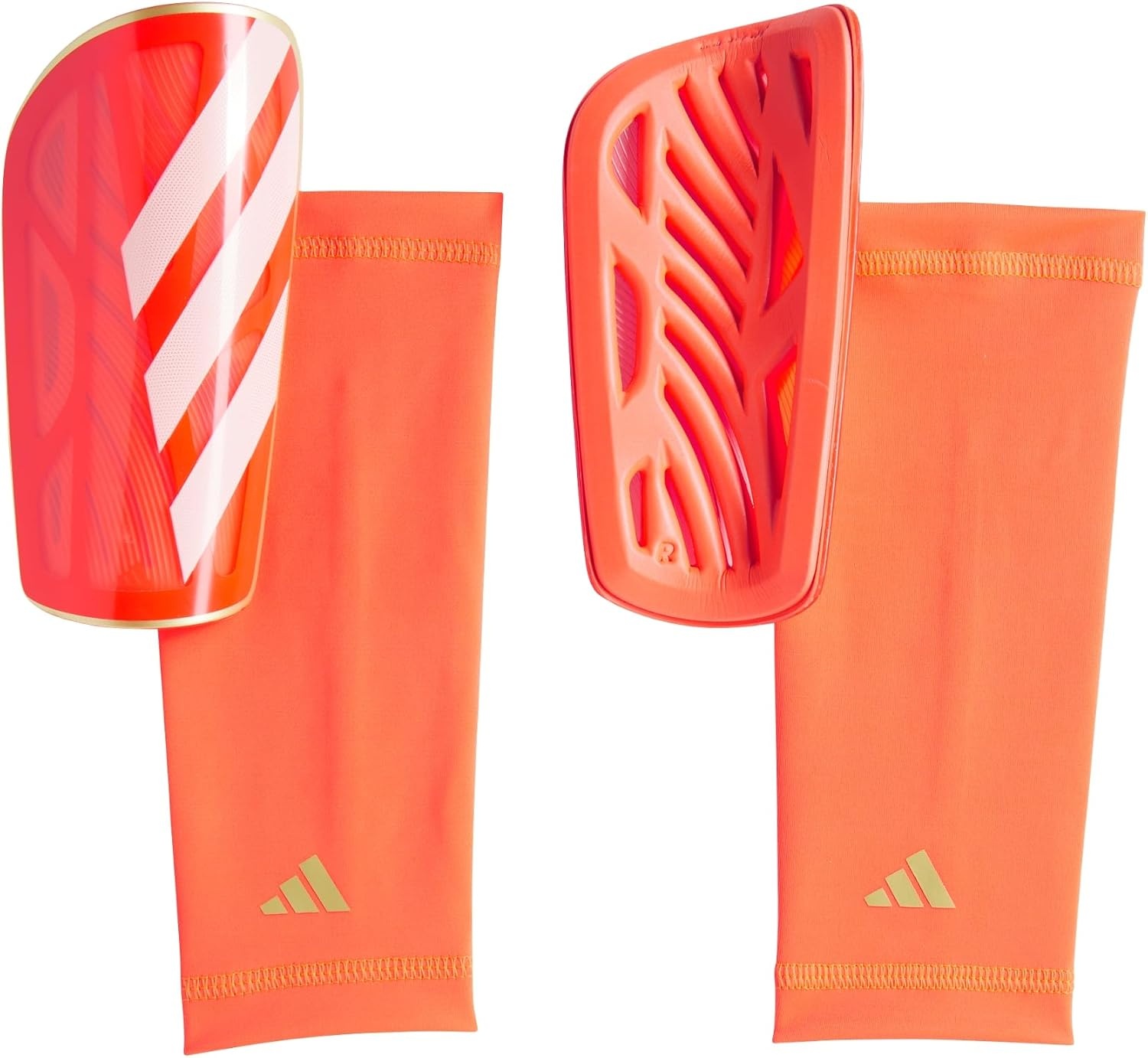 image:imageadidas Unisex Adult Tiro Soccer Shin GuardsSolar RedWhiteGold MetallicLeague