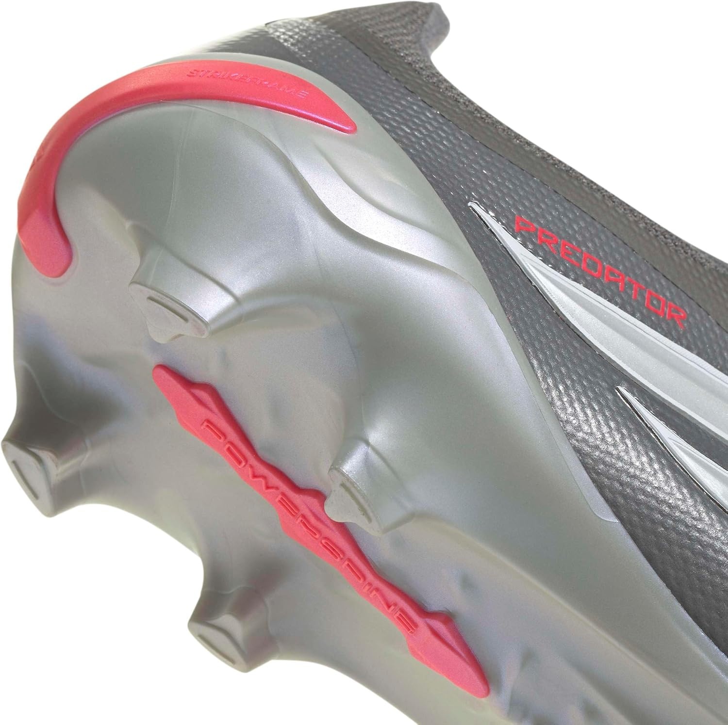 image:imageadidas UnisexAdult League Predator FoldOver Tongue FirmMulti Ground CleatIron MetallicZero MetallicLucid Red