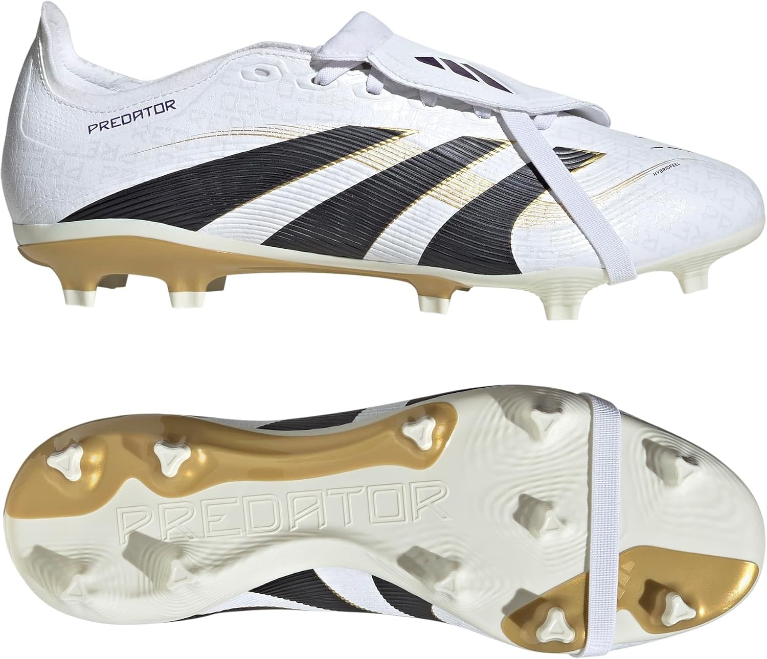 image:imageadidas UnisexAdult League Predator FoldOver Tongue FirmMulti Ground CleatWhiteBlackGold Metallic