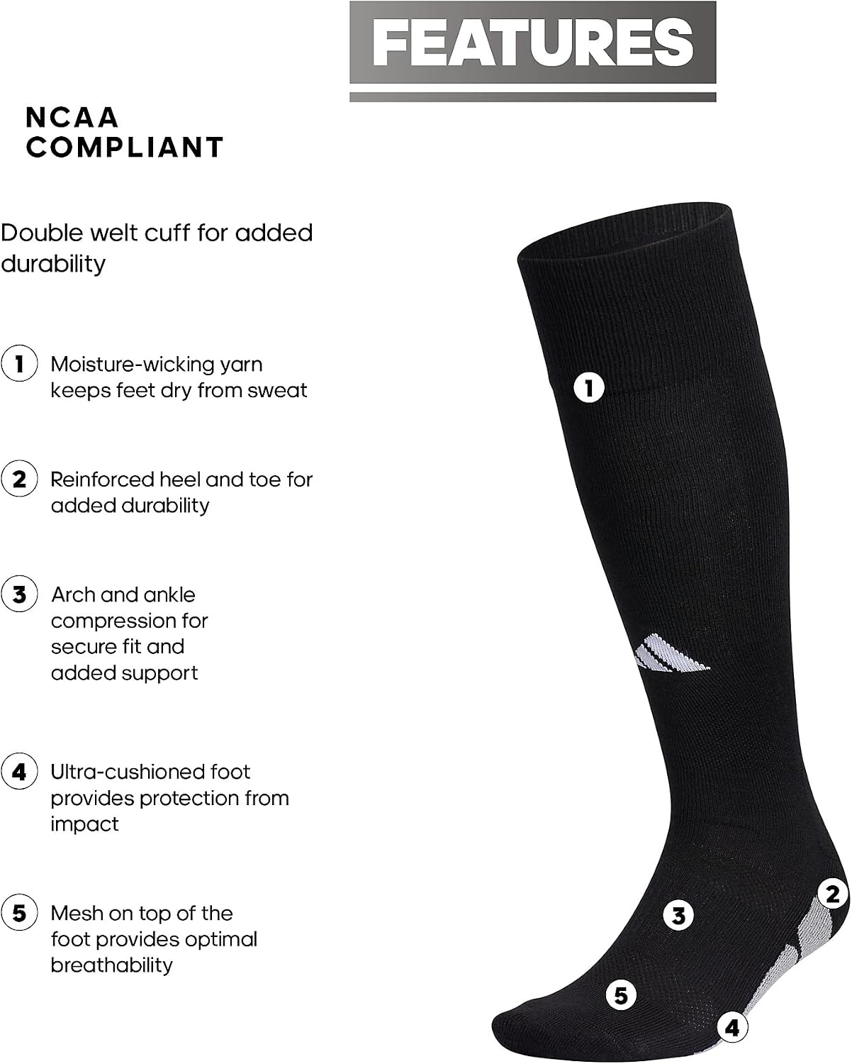 image:imageadidas Utility OTC Socks White 5140216BlackWhite2