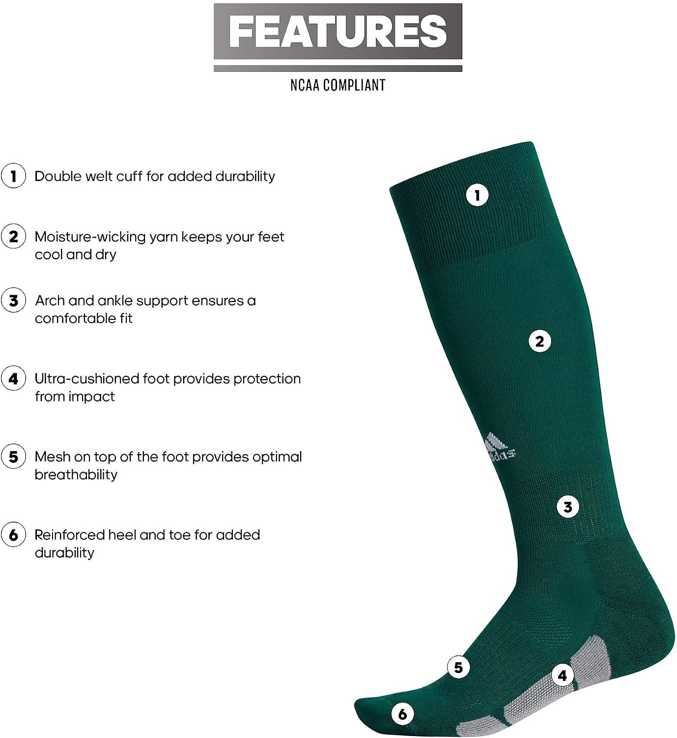 image:imageadidas Utility OTC Socks White 5140216Team Dark GreenLight Onix GreyWhite