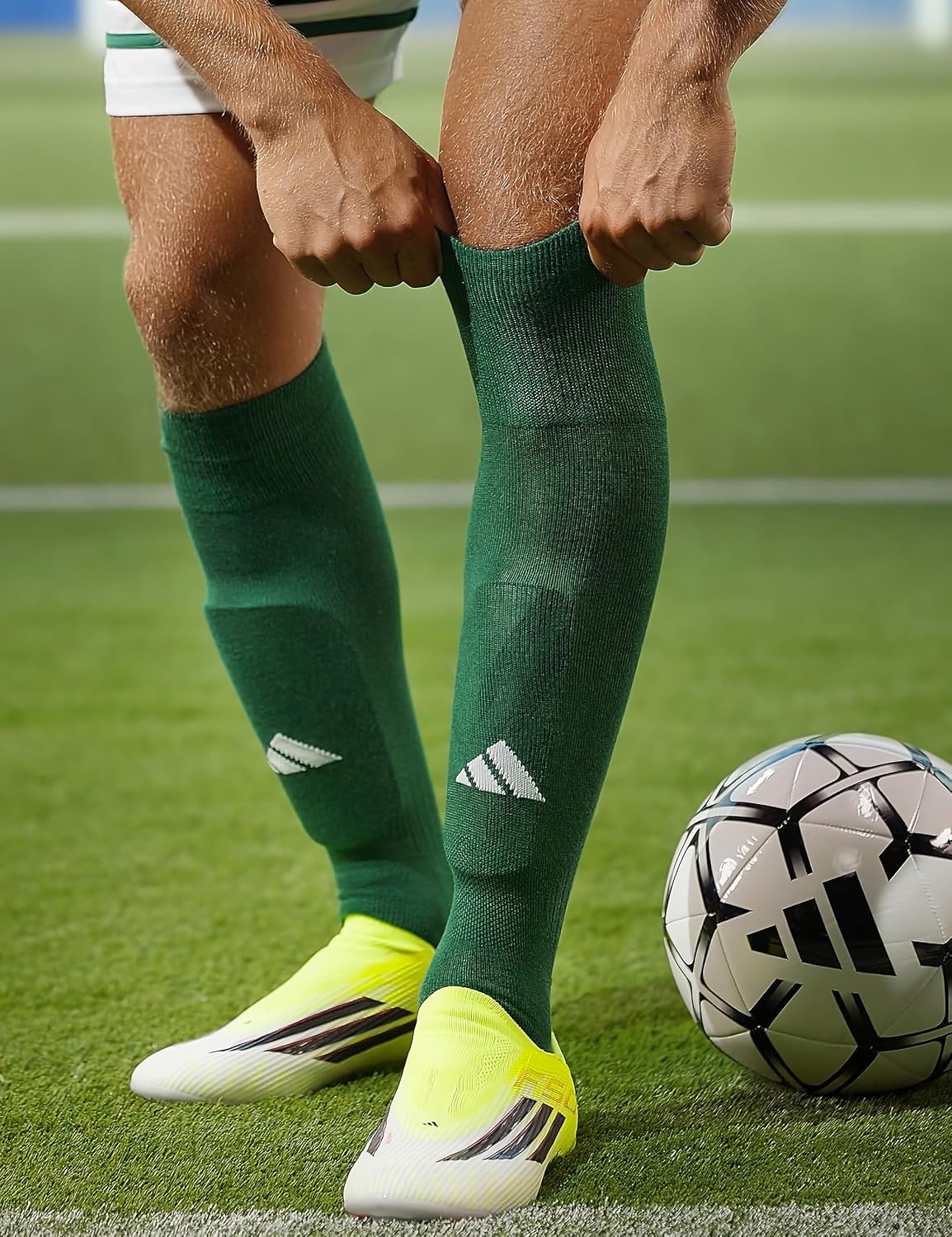 image:imageadidas Utility OTC Socks White 5140216Team Dark GreenWhite2
