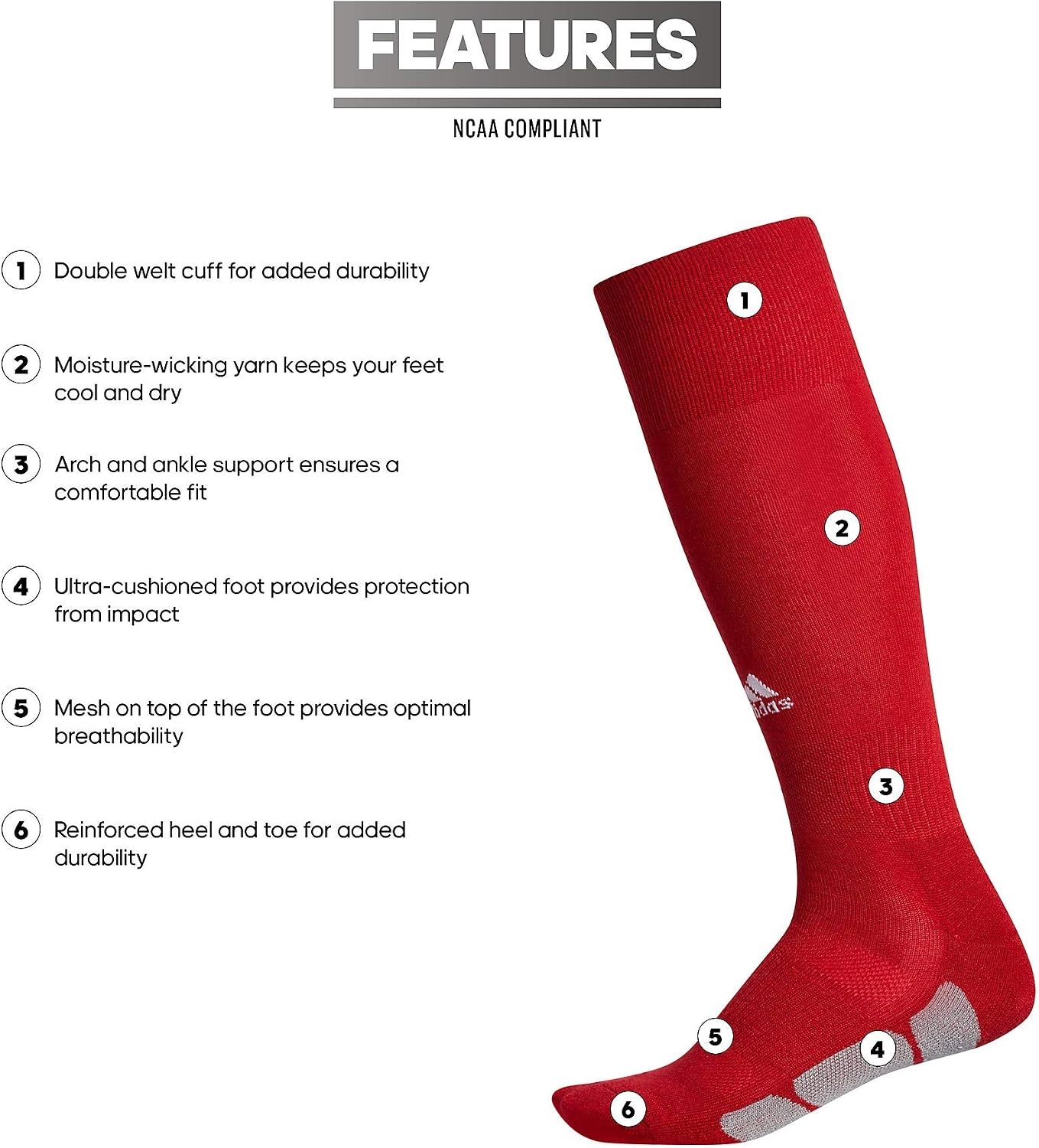 image:imageadidas Utility OTC Socks White 5140216Team Power RedLight Onix GreyWhite