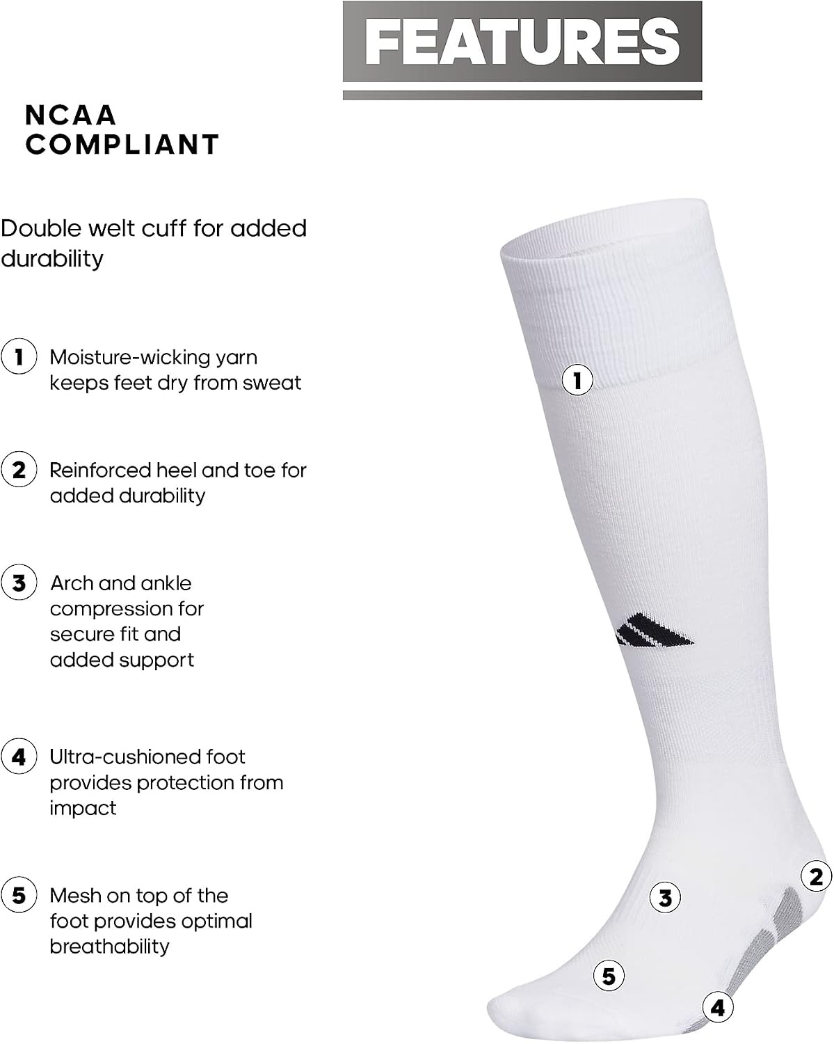 image:imageadidas Utility OTC Socks White 5140216WhiteBlack2