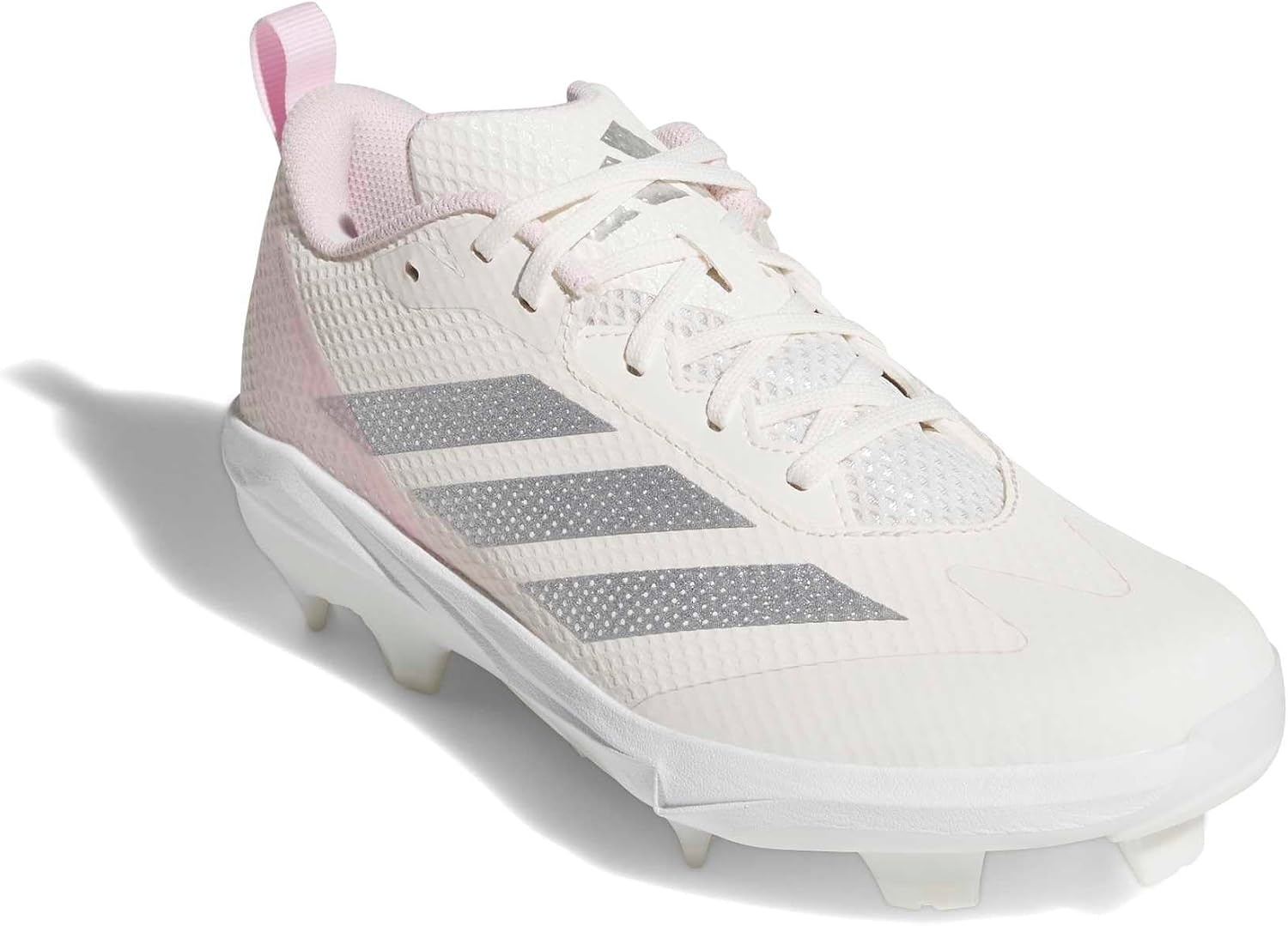 image:imageadidas Womens Adizero Instict TPU 20 Softball CleatsChalk WhiteSilver MetallicClear Pink