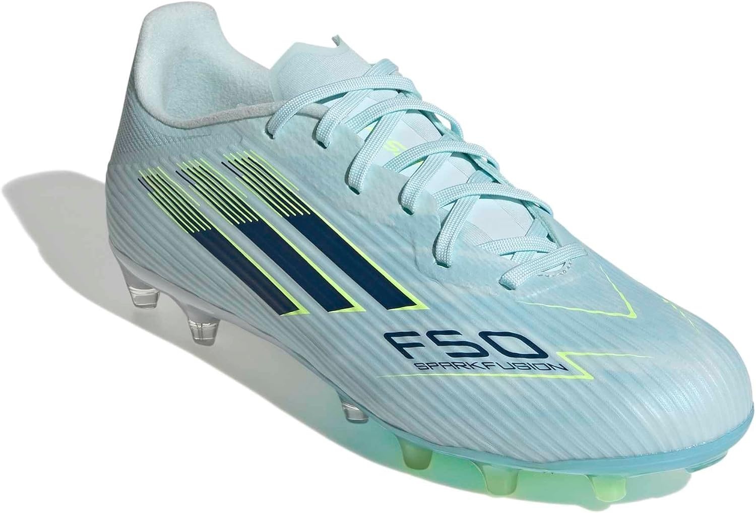 image:imageadidas Womens F50 Sparkfusion League Firm Ground Artificial Ground Sneakers Shoes PinkAlmost BlueDusky PetrolYellow