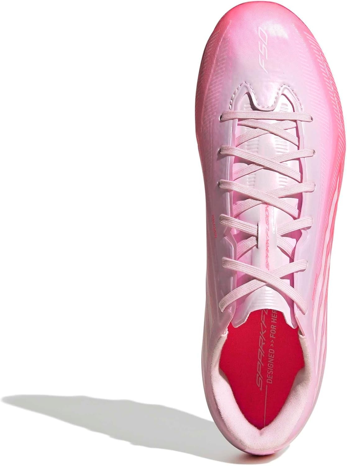 image:imageadidas Womens F50 Sparkfusion League Firm Ground Artificial Ground Sneakers Shoes PinkSolar TurboWhiteDistilled Pink