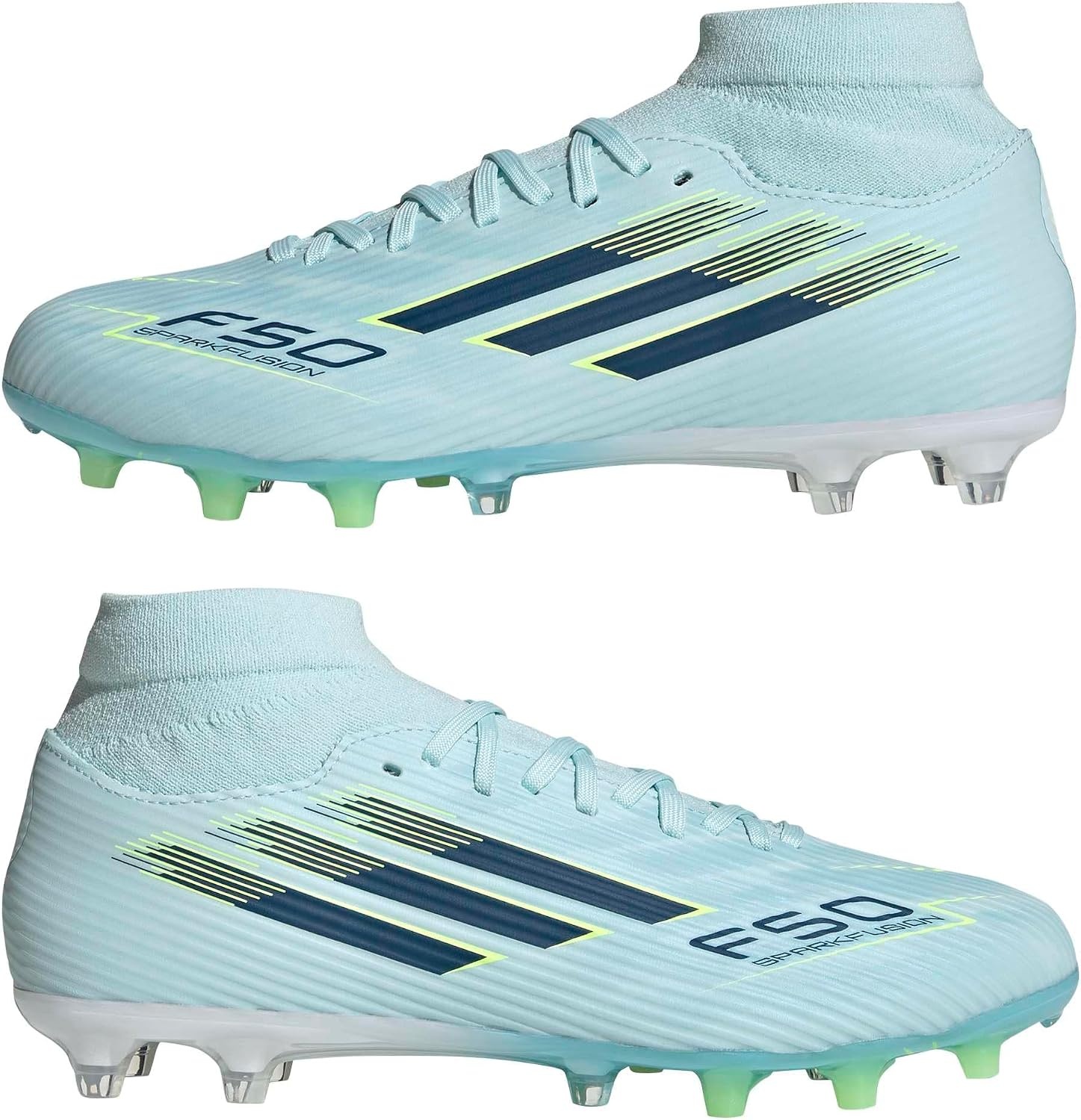 image:imageadidas Womens F50 Sparkfusion League Firm Ground Soccer ShoesAlmost BlueDusky PetrolYellow