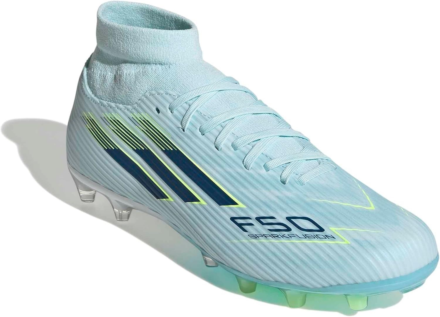 image:imageadidas Womens F50 Sparkfusion League Firm Ground Soccer ShoesAlmost BlueDusky PetrolYellow