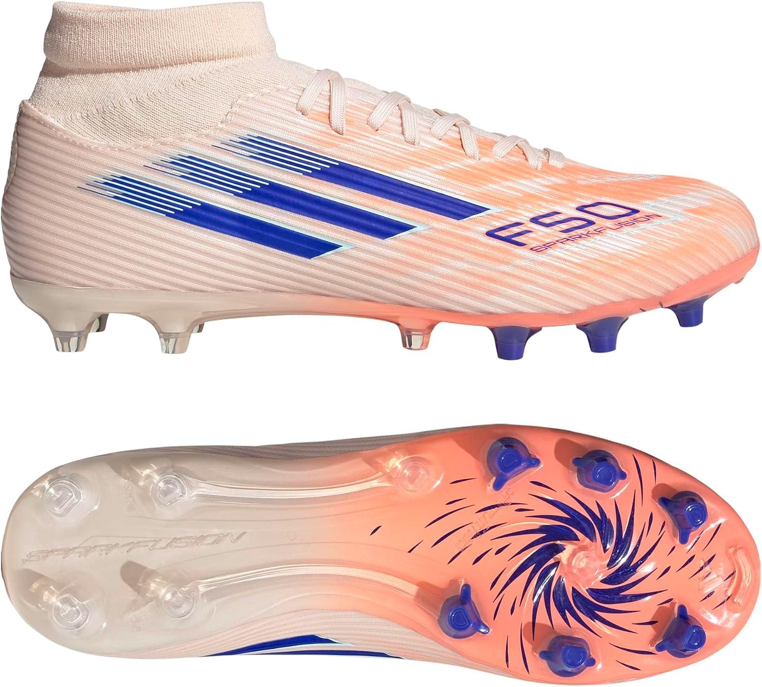 image:imageadidas Womens F50 Sparkfusion League Firm Ground Soccer ShoesBliss OrangeLucid BlueBeam Orange