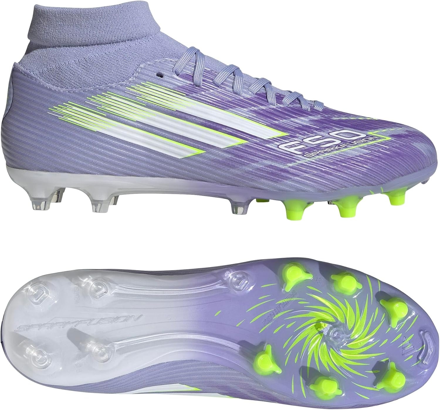 image:imageadidas Womens F50 Sparkfusion League Firm Ground Soccer ShoesViolet ToneLucid LemonPurple Rush