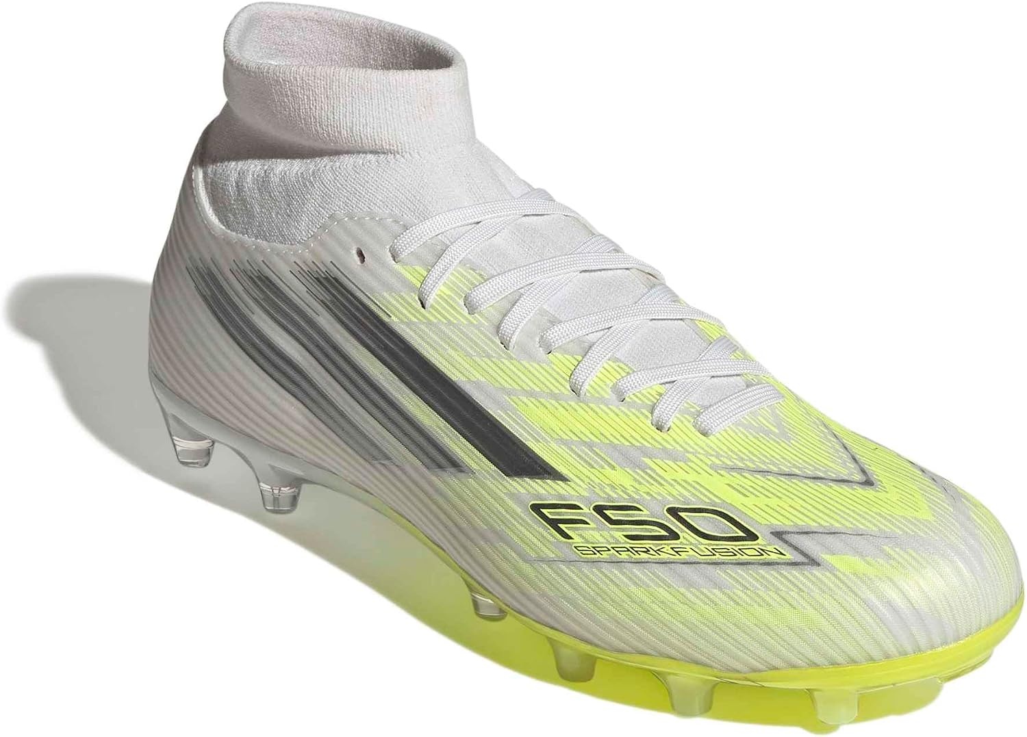 image:imageadidas Womens F50 Sparkfusion League Firm Ground Soccer ShoesWhiteIron MetallicYellow