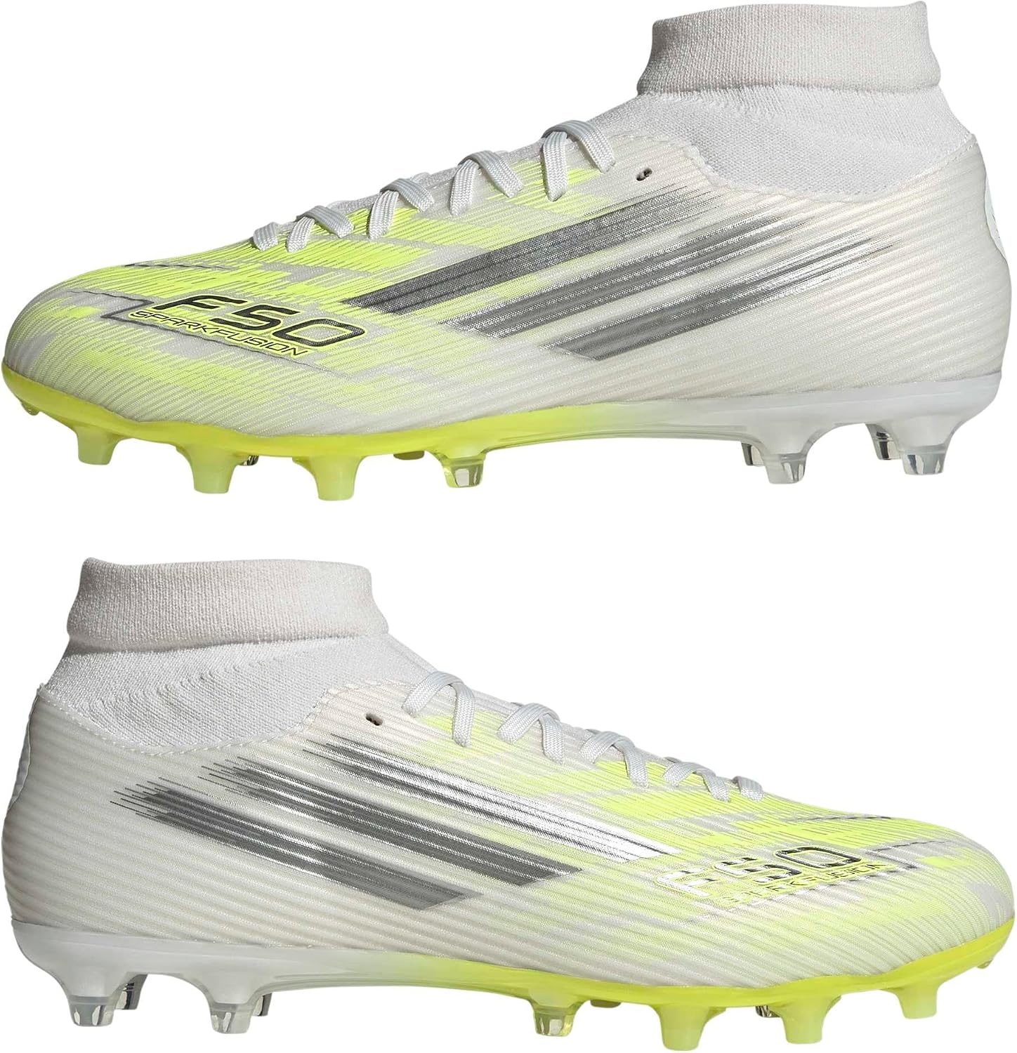 image:imageadidas Womens F50 Sparkfusion League Firm Ground Soccer ShoesWhiteIron MetallicYellow