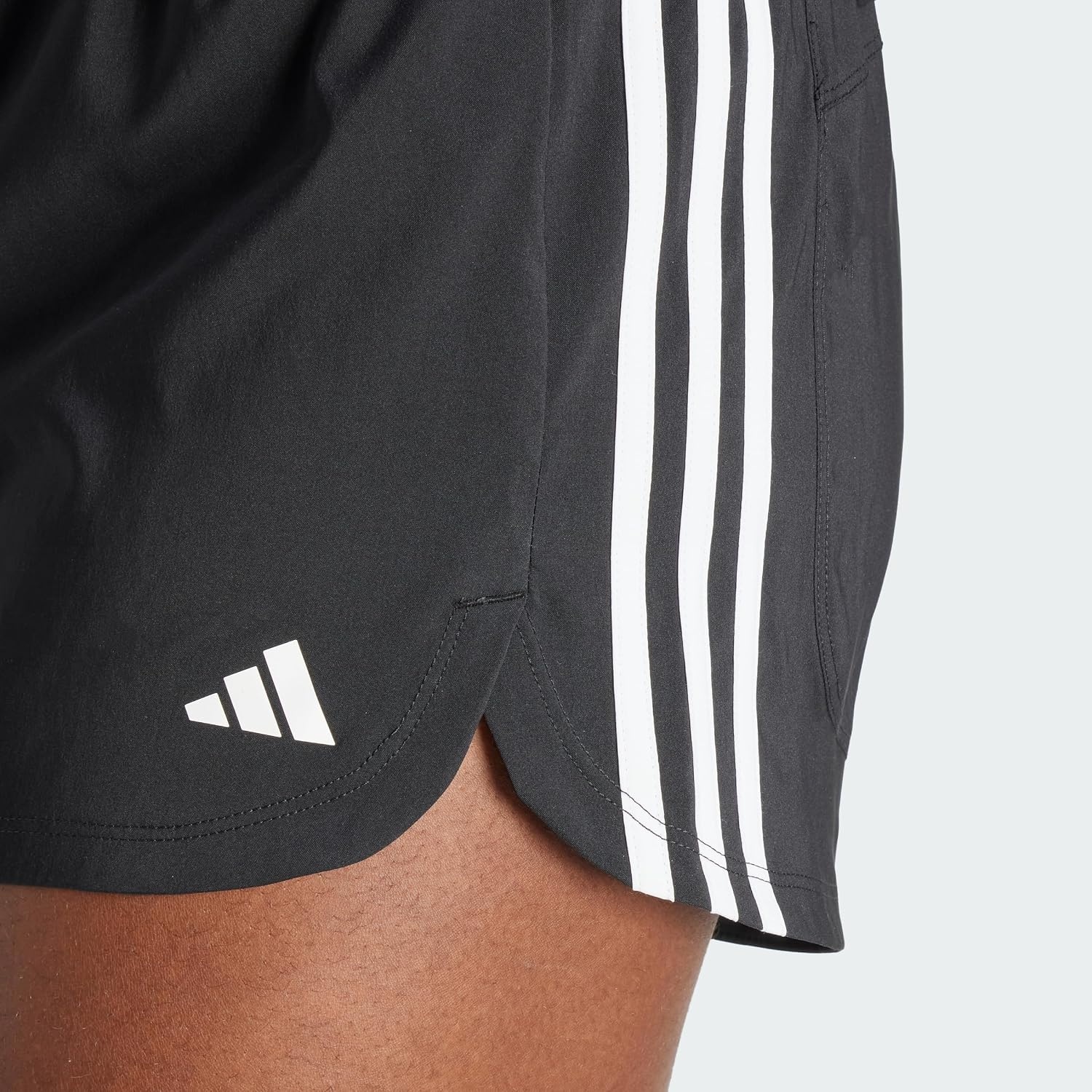 image:imageadidas Womens Pacer Training 3Stripes Woven HighRise ShortsBlack White