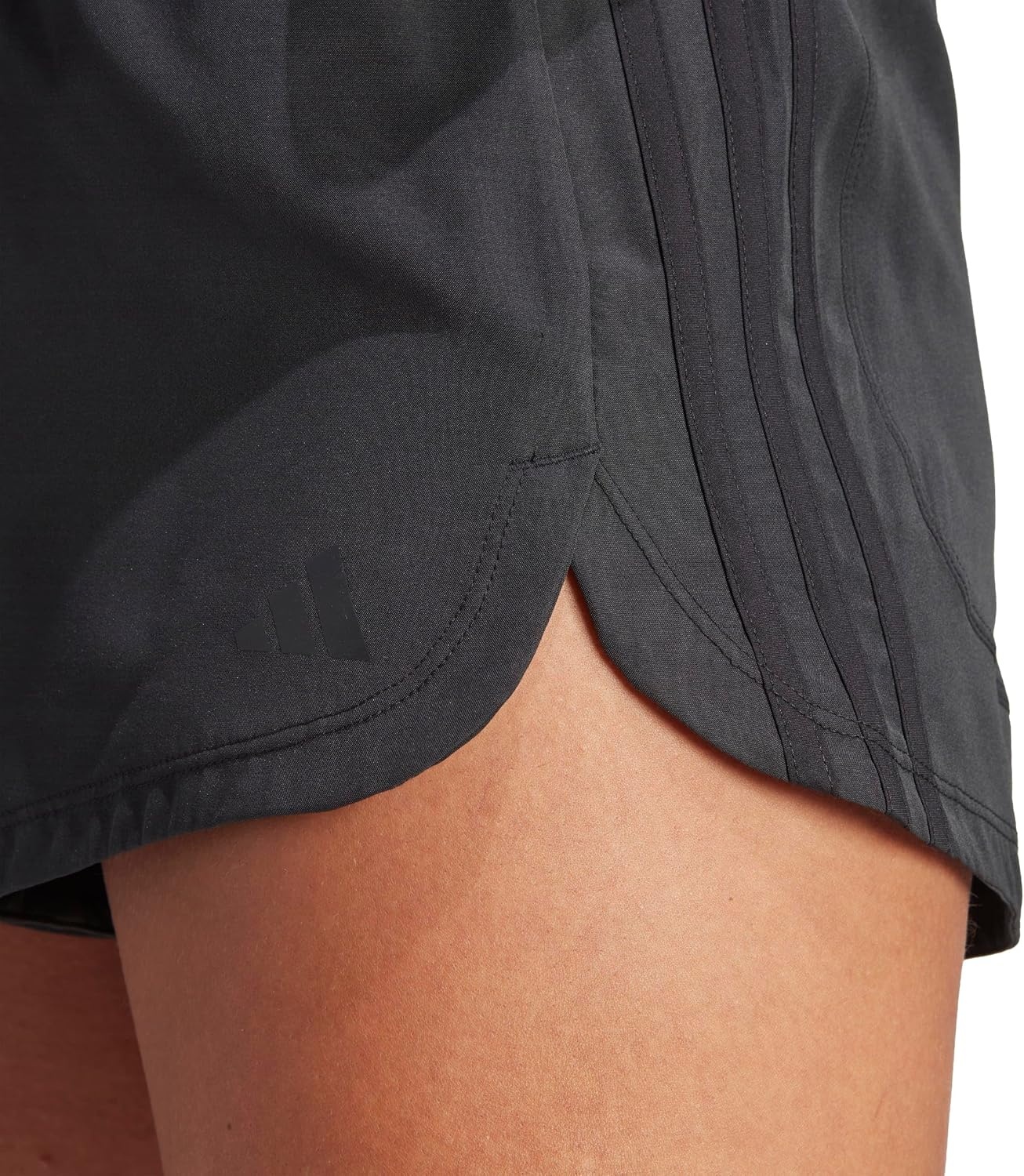 image:imageadidas Womens Pacer Training 3Stripes Woven HighRise ShortsBlack