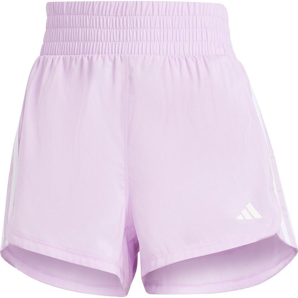 image:imageadidas Womens Pacer Training 3Stripes Woven HighRise ShortsBliss LilacWhite