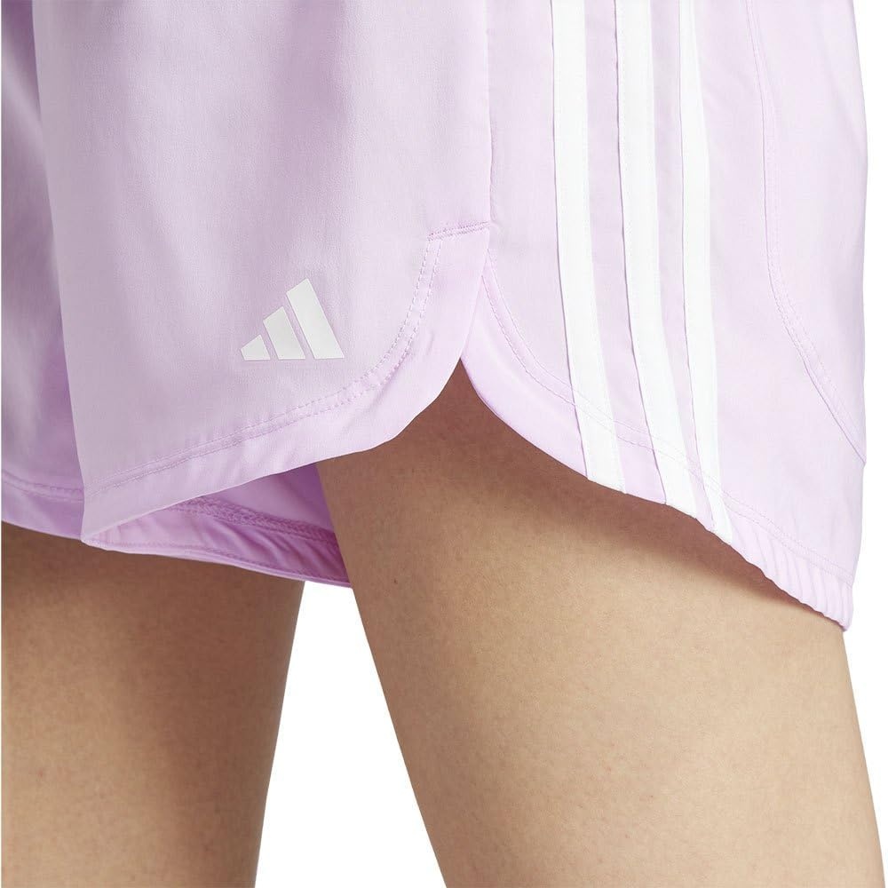 image:imageadidas Womens Pacer Training 3Stripes Woven HighRise ShortsBliss LilacWhite