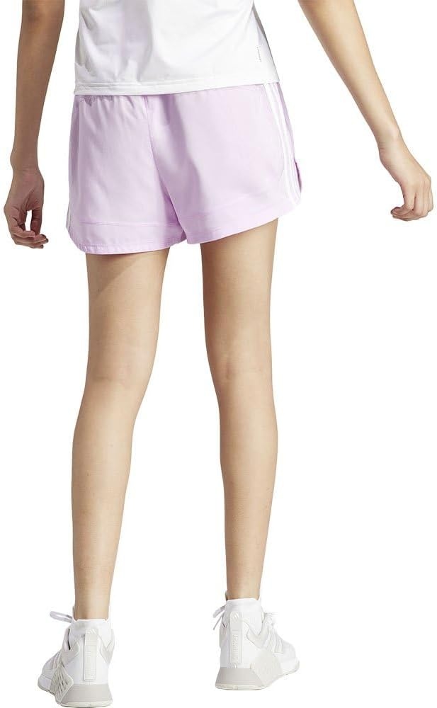 image:imageadidas Womens Pacer Training 3Stripes Woven HighRise ShortsBliss LilacWhite