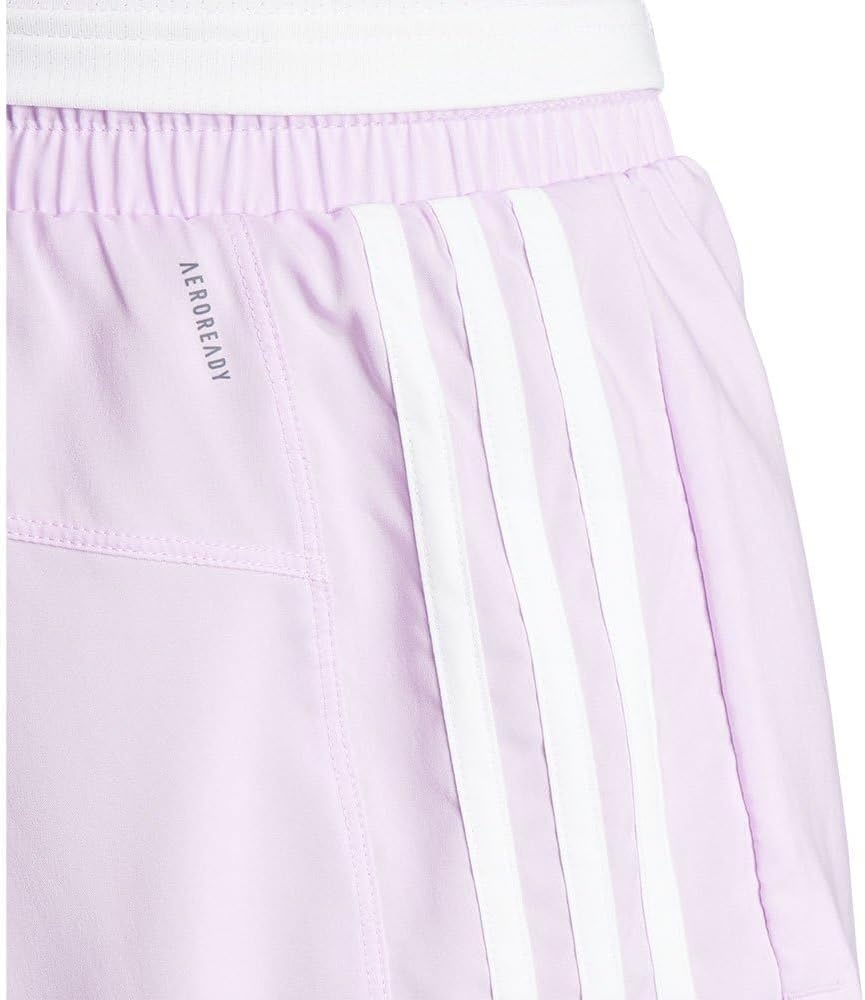 image:imageadidas Womens Pacer Training 3Stripes Woven HighRise ShortsBliss LilacWhite