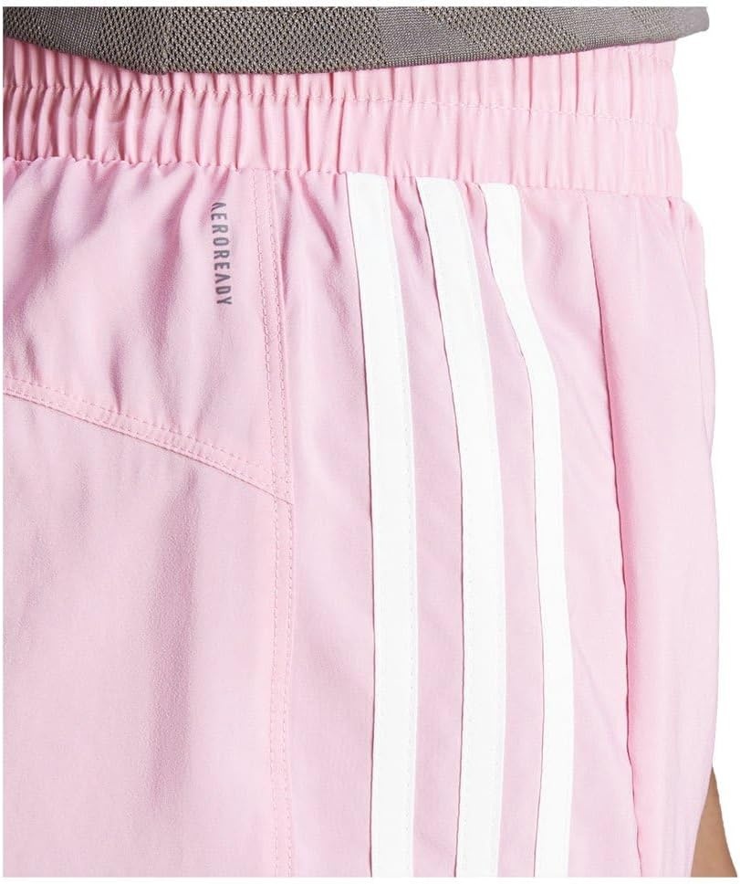 image:imageadidas Womens Pacer Training 3Stripes Woven HighRise ShortsBliss PinkWhite