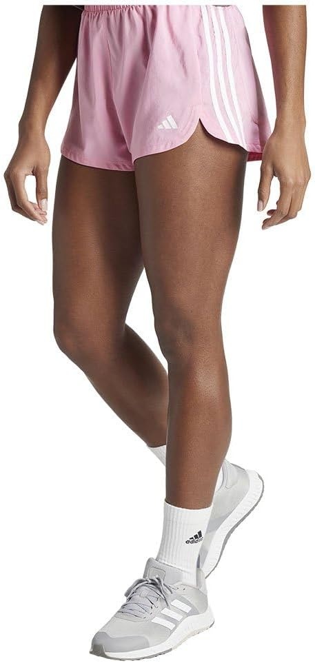 image:imageadidas Womens Pacer Training 3Stripes Woven HighRise ShortsBliss PinkWhite