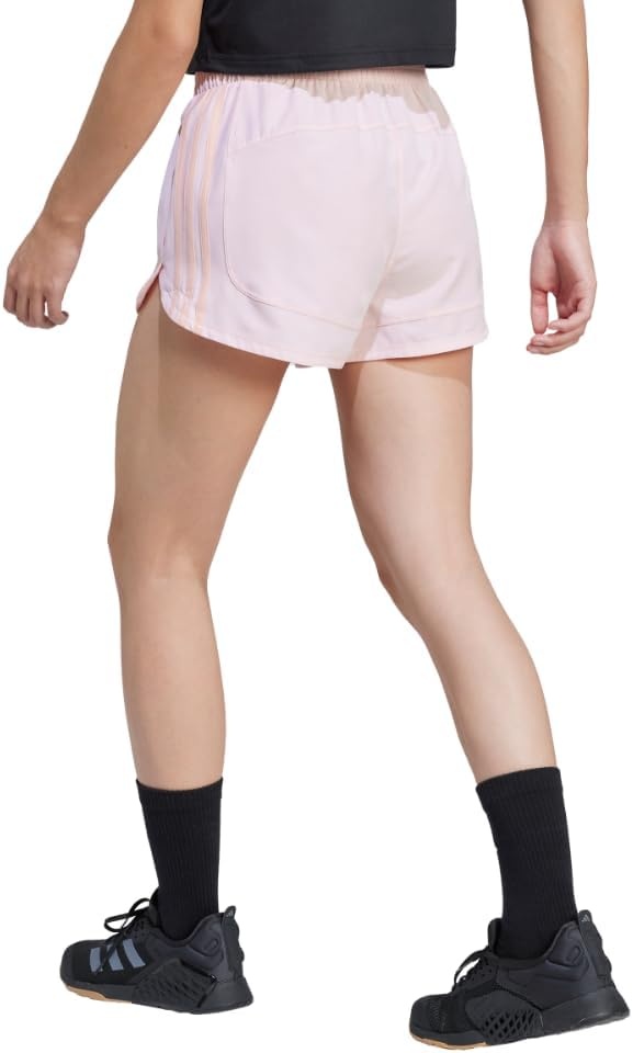 image:imageadidas Womens Pacer Training 3Stripes Woven HighRise ShortsGlow Pink MelGlow Pink
