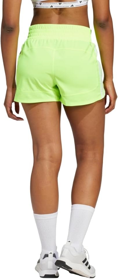 image:imageadidas Womens Pacer Training 3Stripes Woven HighRise ShortsLucid Lemon