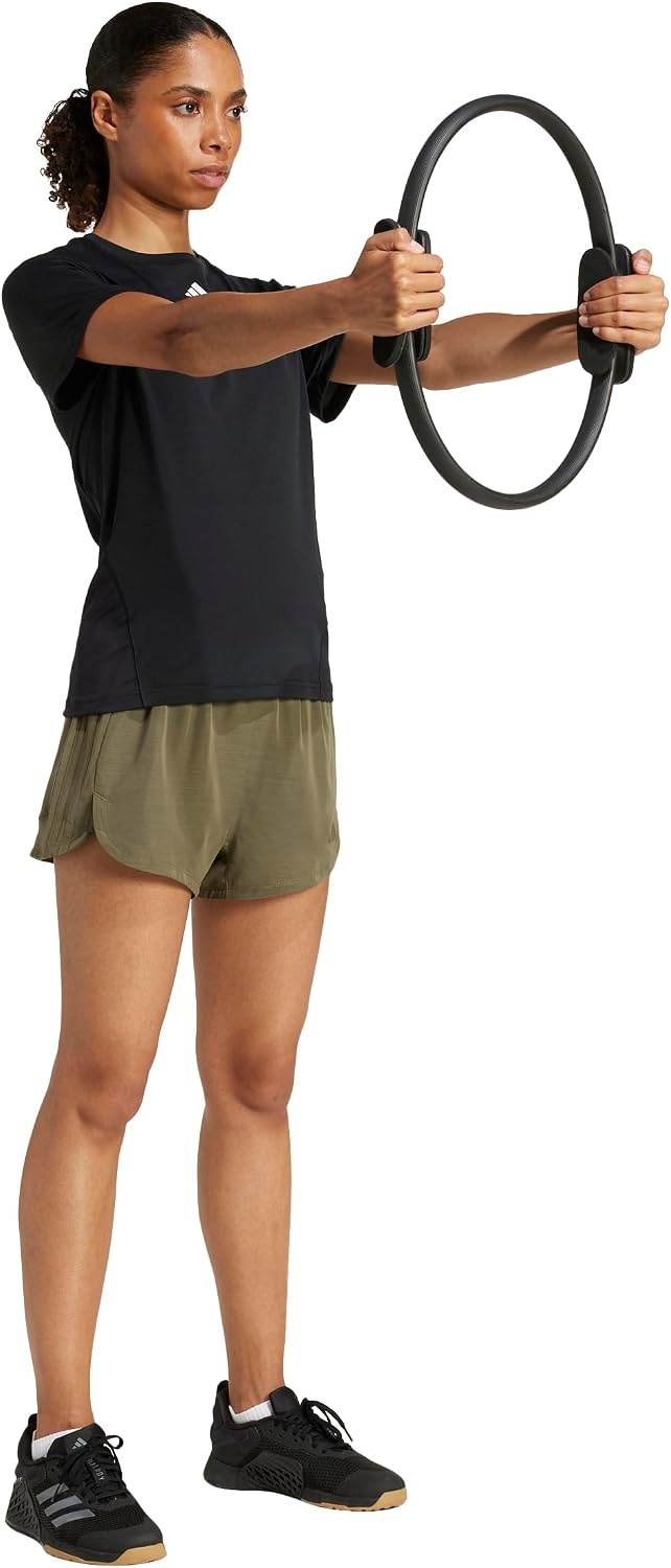 image:imageadidas Womens Pacer Training 3Stripes Woven HighRise ShortsOlive StrataNight Cargo
