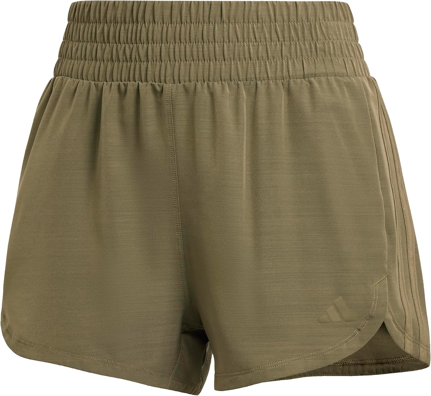 image:imageadidas Womens Pacer Training 3Stripes Woven HighRise ShortsOlive StrataNight Cargo