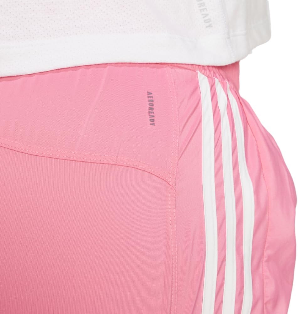 image:imageadidas Womens Pacer Training 3Stripes Woven HighRise ShortsPink Fusion