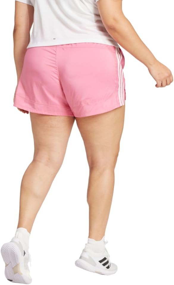 image:imageadidas Womens Pacer Training 3Stripes Woven HighRise ShortsPink Fusion