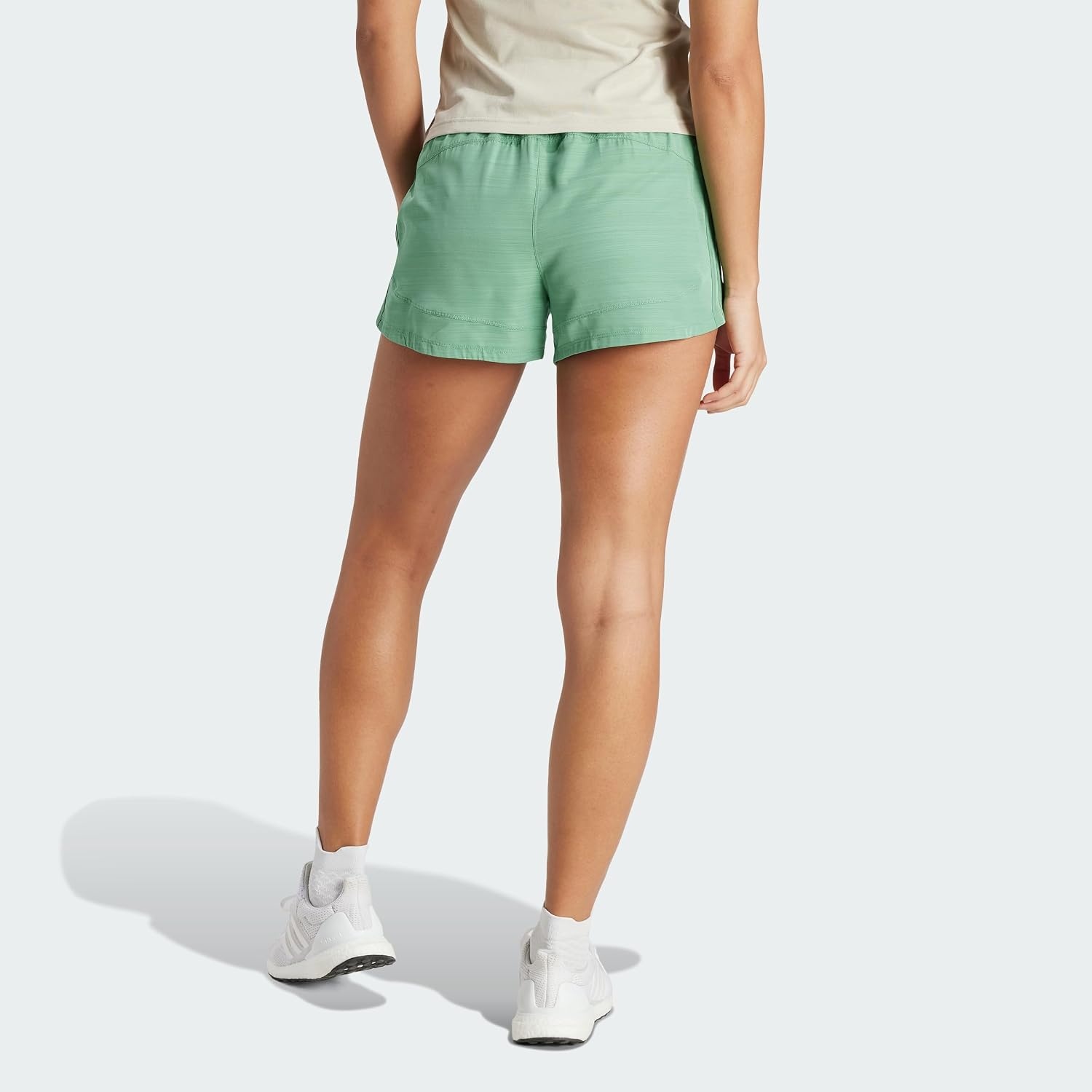 image:imageadidas Womens Pacer Training 3Stripes Woven HighRise ShortsPreloved Green