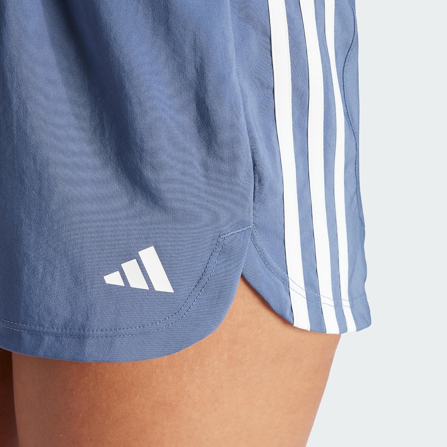image:imageadidas Womens Pacer Training 3Stripes Woven HighRise ShortsPreloved InkWhite