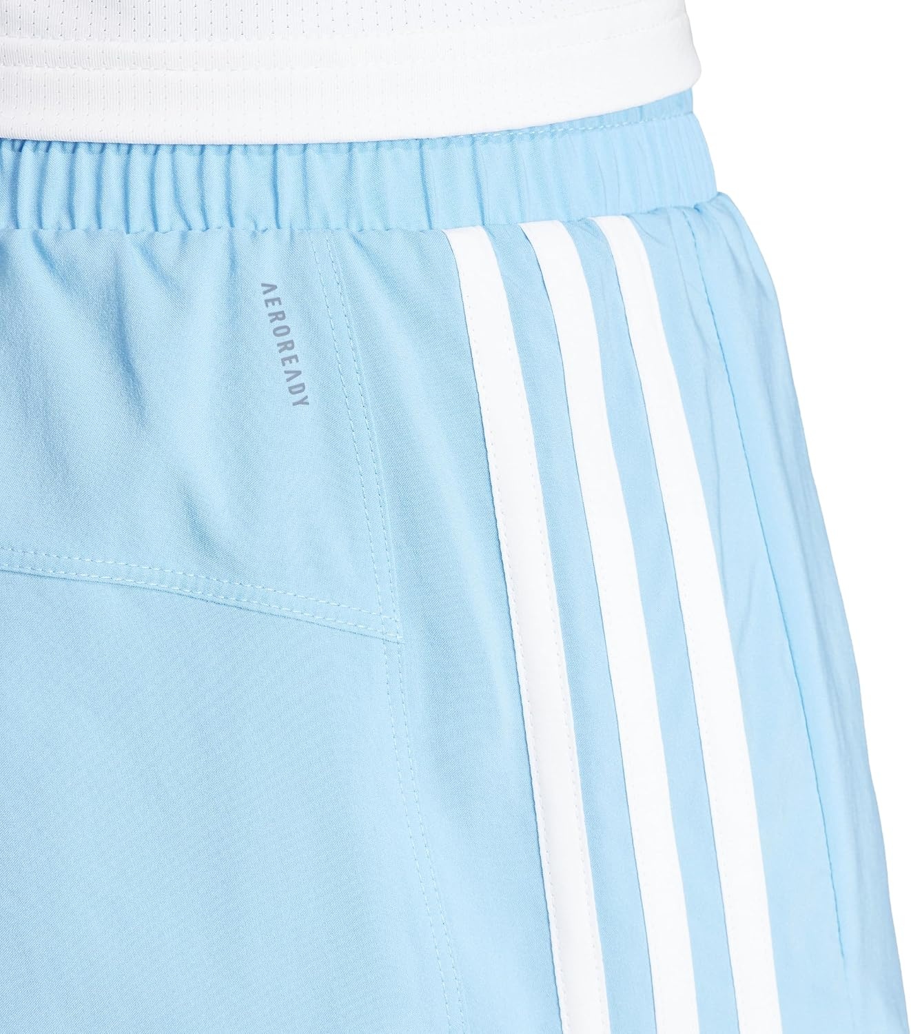 image:imageadidas Womens Pacer Training 3Stripes Woven HighRise ShortsSemi Blue BurstWhite
