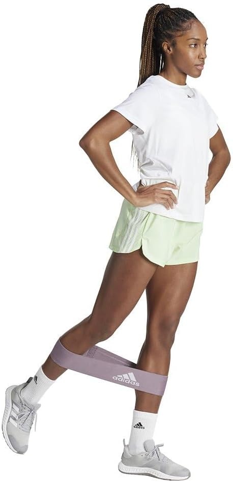 image:imageadidas Womens Pacer Training 3Stripes Woven HighRise ShortsSemi Green SparkWhite