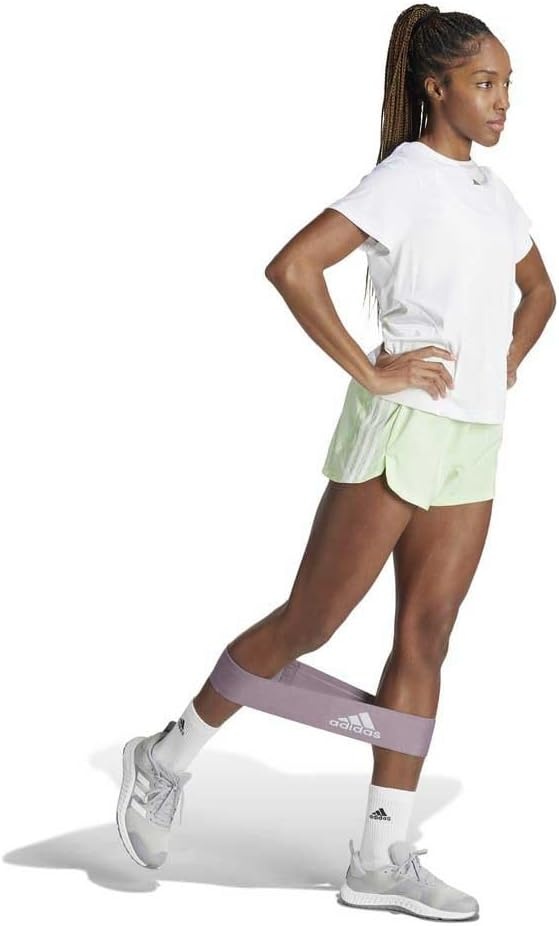 image:imageadidas Womens Pacer Training 3Stripes Woven HighRise ShortsSemi Green SparkWhite