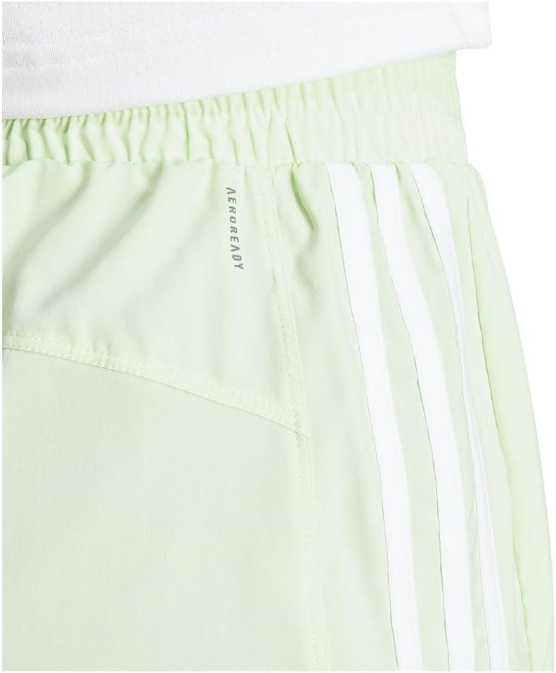 image:imageadidas Womens Pacer Training 3Stripes Woven HighRise ShortsSemi Green SparkWhite