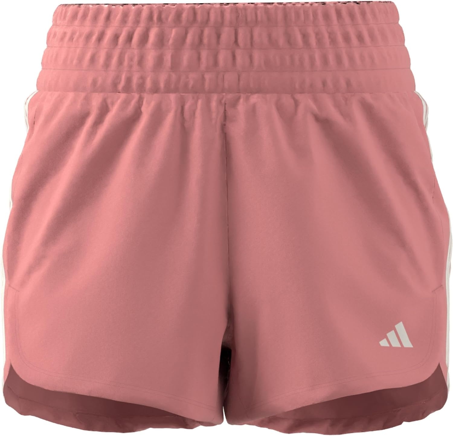 image:imageadidas Womens Pacer Training 3Stripes Woven HighRise ShortsSemi Pink SparkWhite
