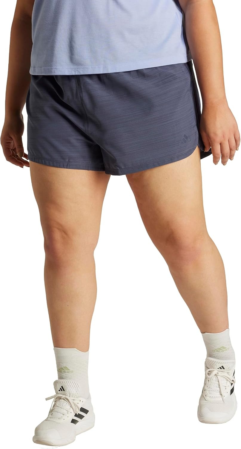 image:imageadidas Womens Pacer Training 3Stripes Woven HighRise ShortsShadow Navy
